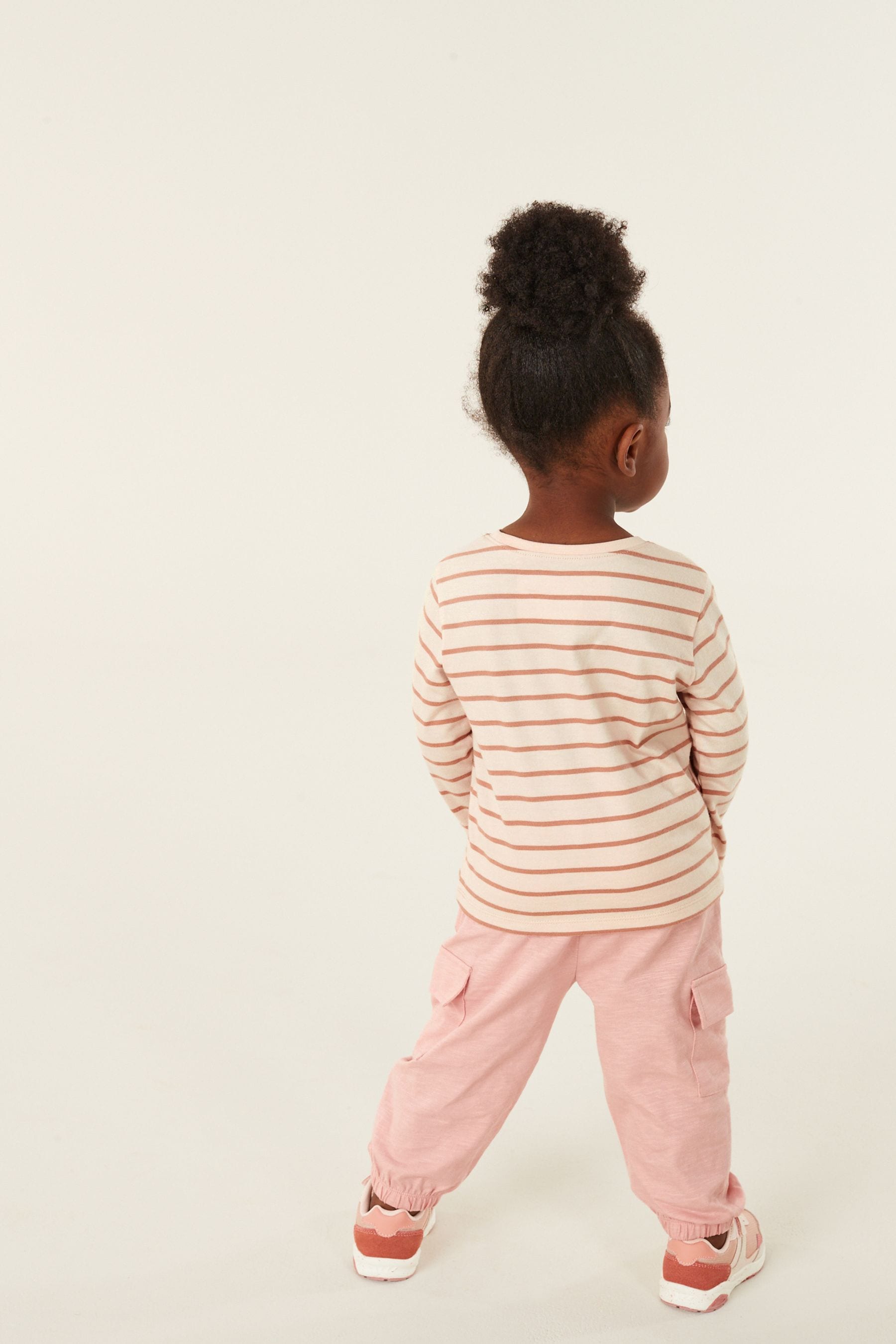 Pink Stripe Cargo Trousers Set (3mths-7yrs)