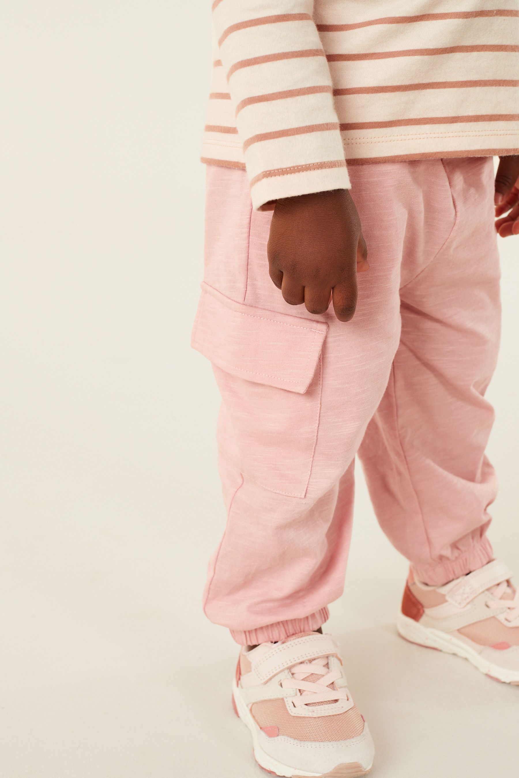 Pink Stripe Cargo Trousers Set (3mths-7yrs)