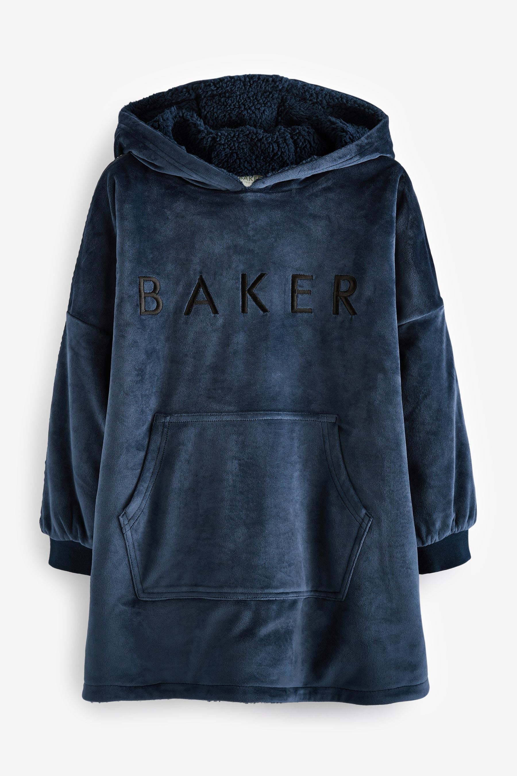 Baker by Ted Baker Navy Borg Lined Hooded Blanket