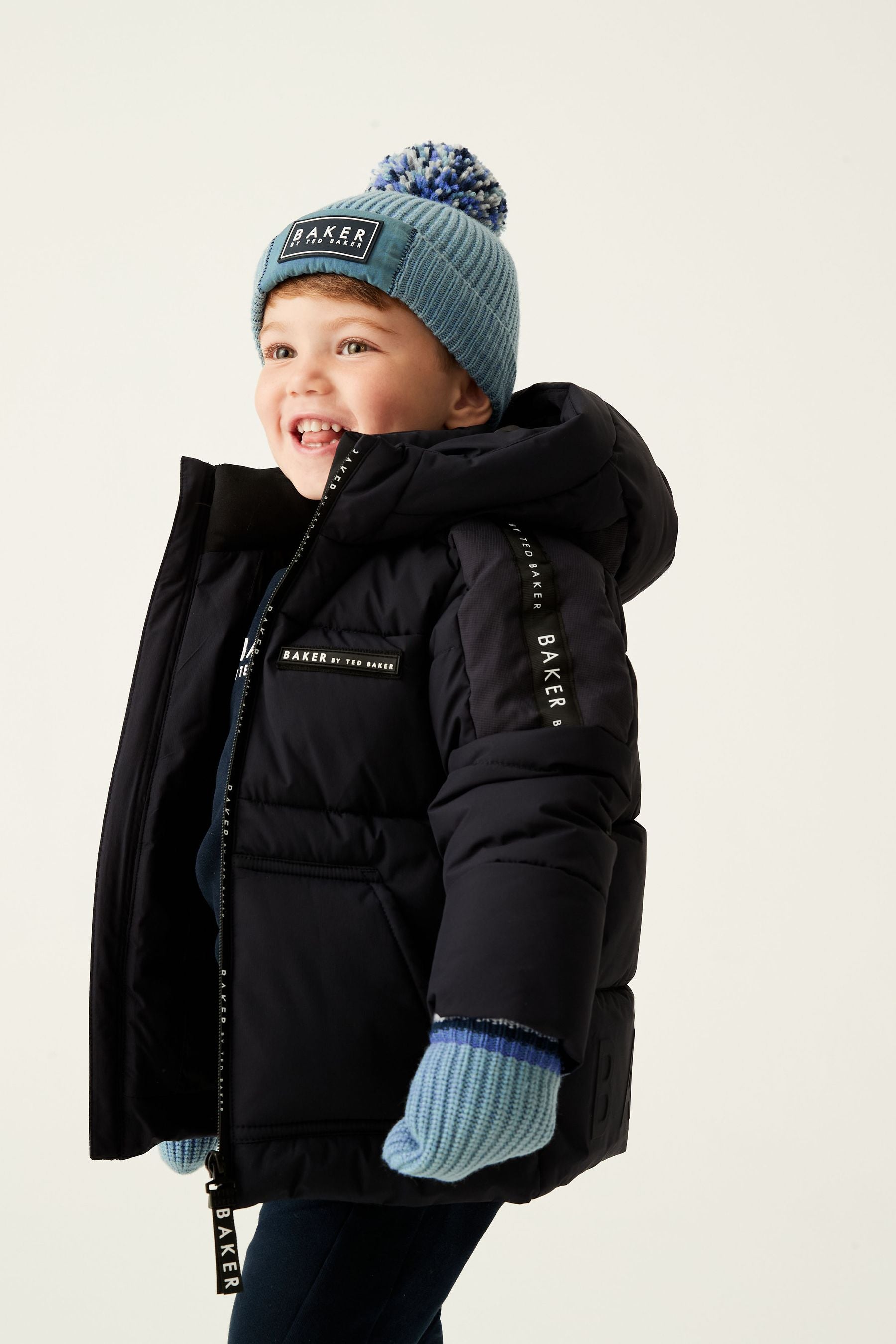 Baker by Ted Baker Boys Pom Hat and Mittens Set