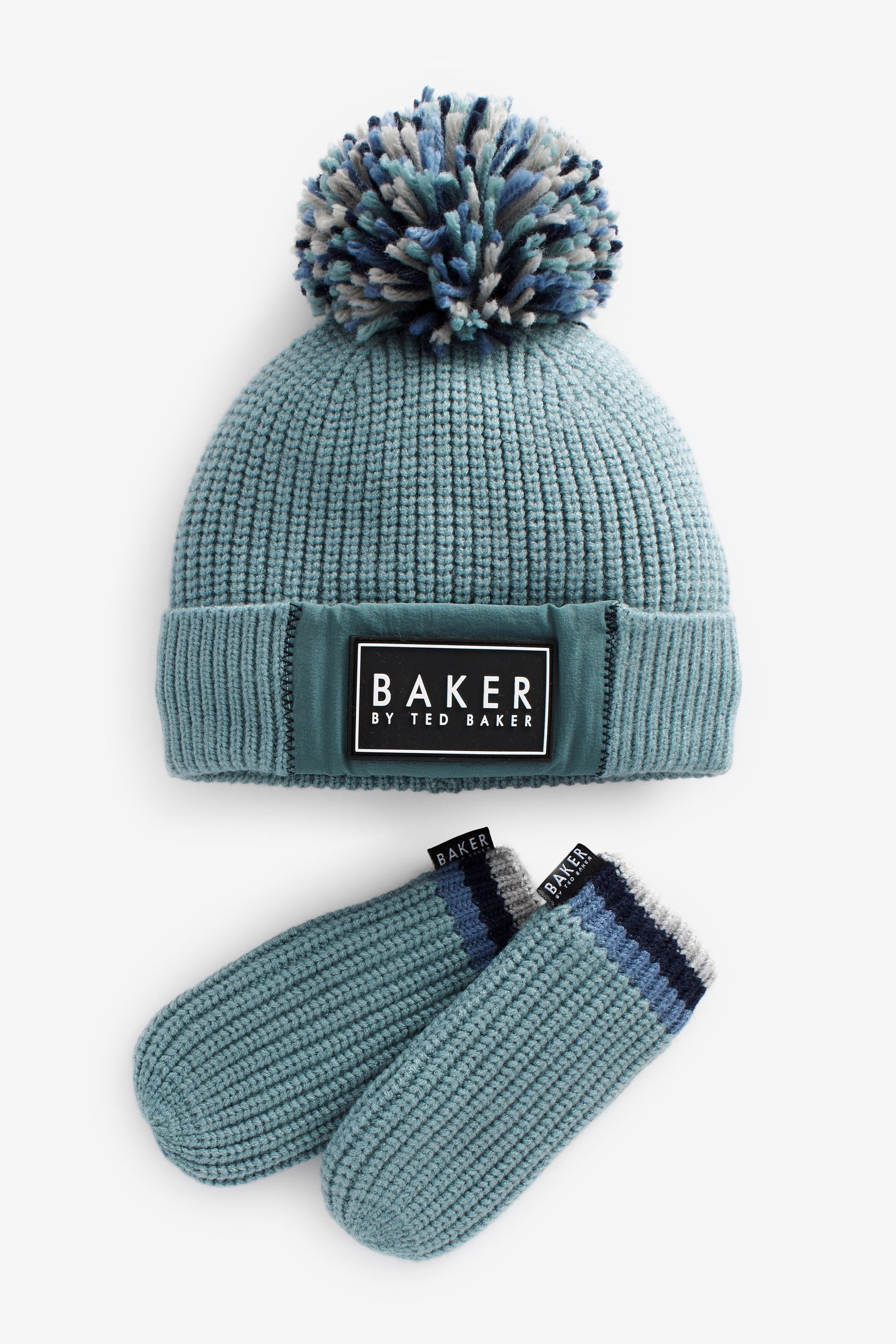 Baker by Ted Baker Boys Pom Hat and Mittens Set