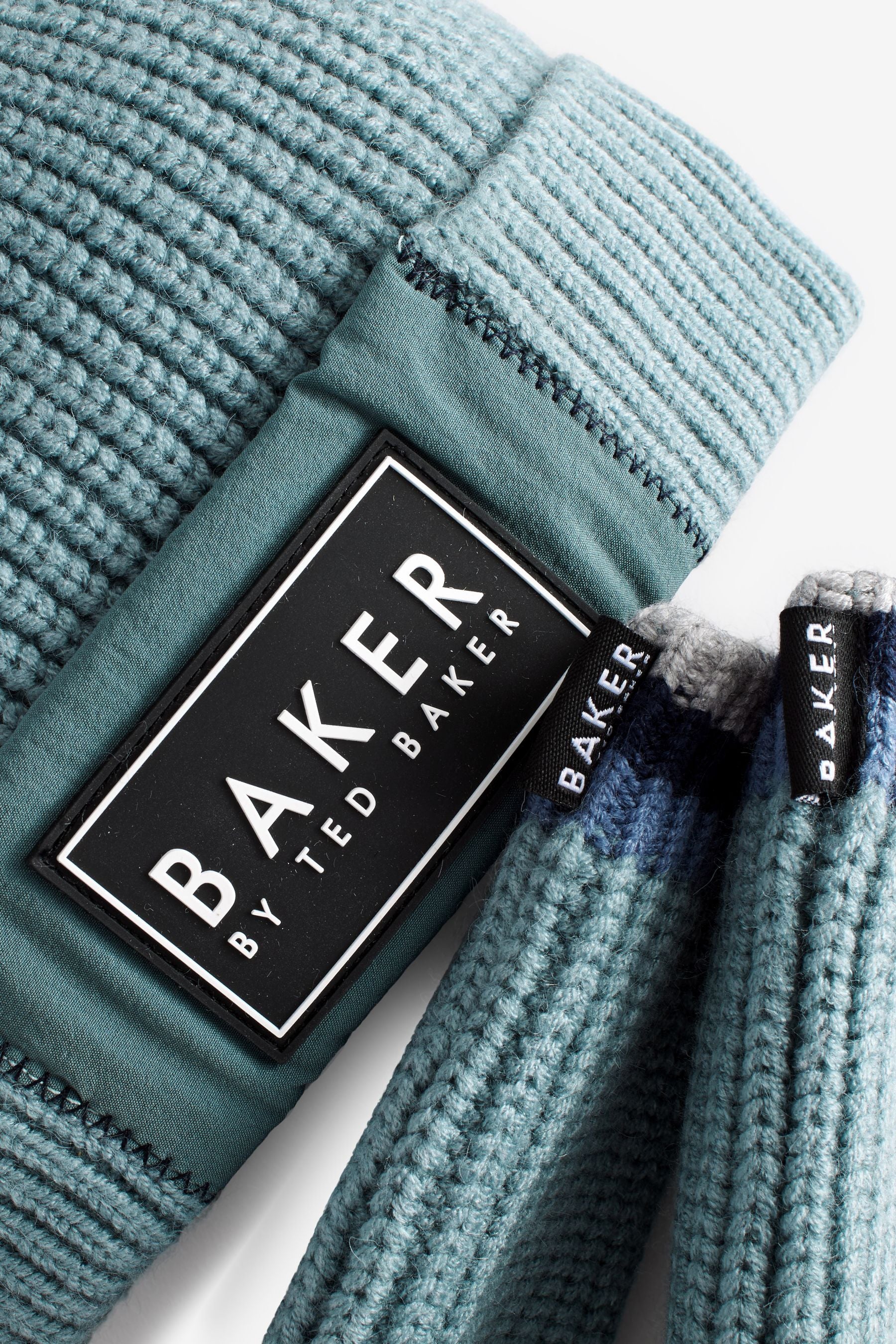 Baker by Ted Baker Boys Pom Hat and Mittens Set