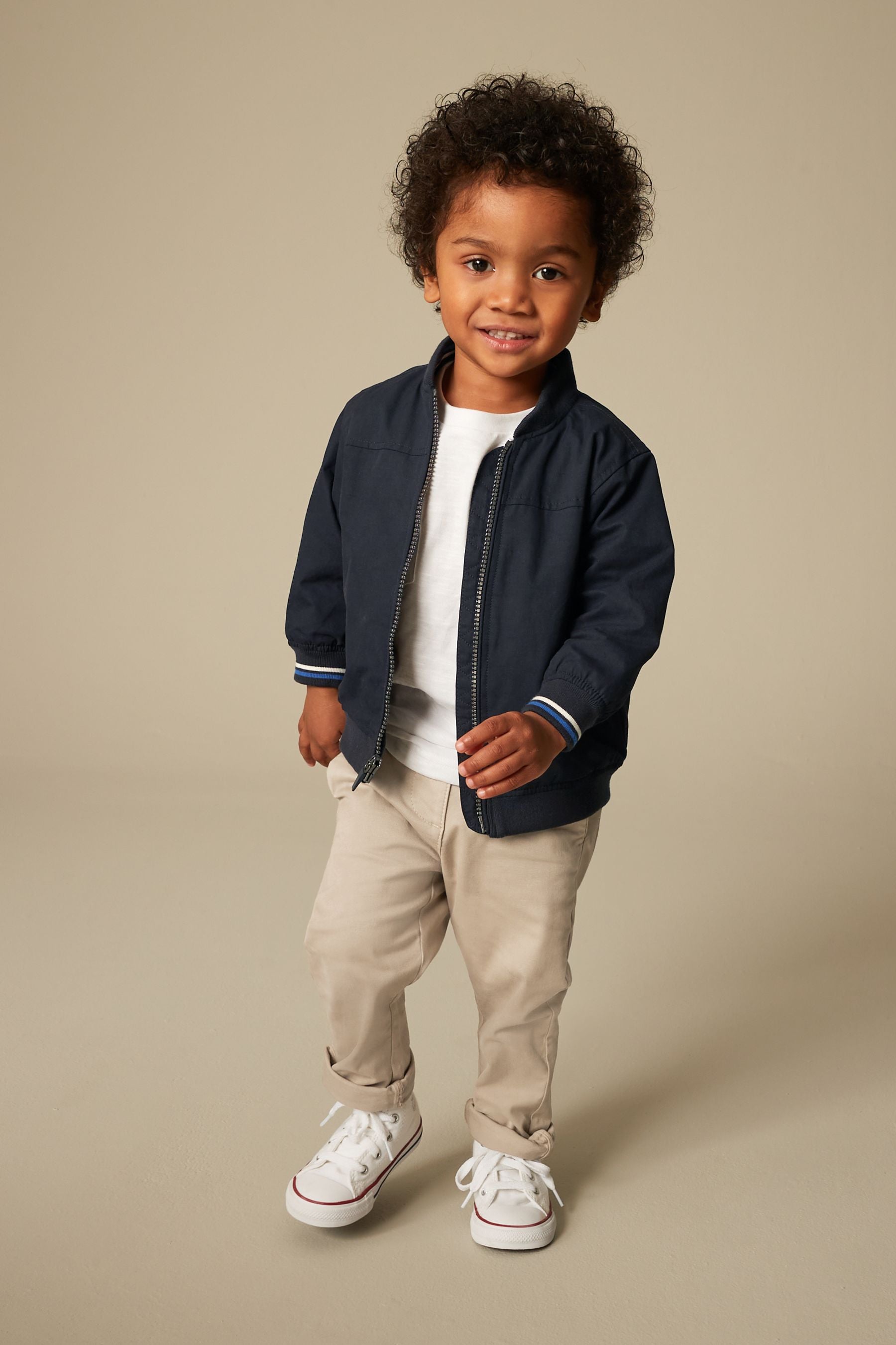 Navy Blue Smart Harrington Jacket (3mths-7yrs)