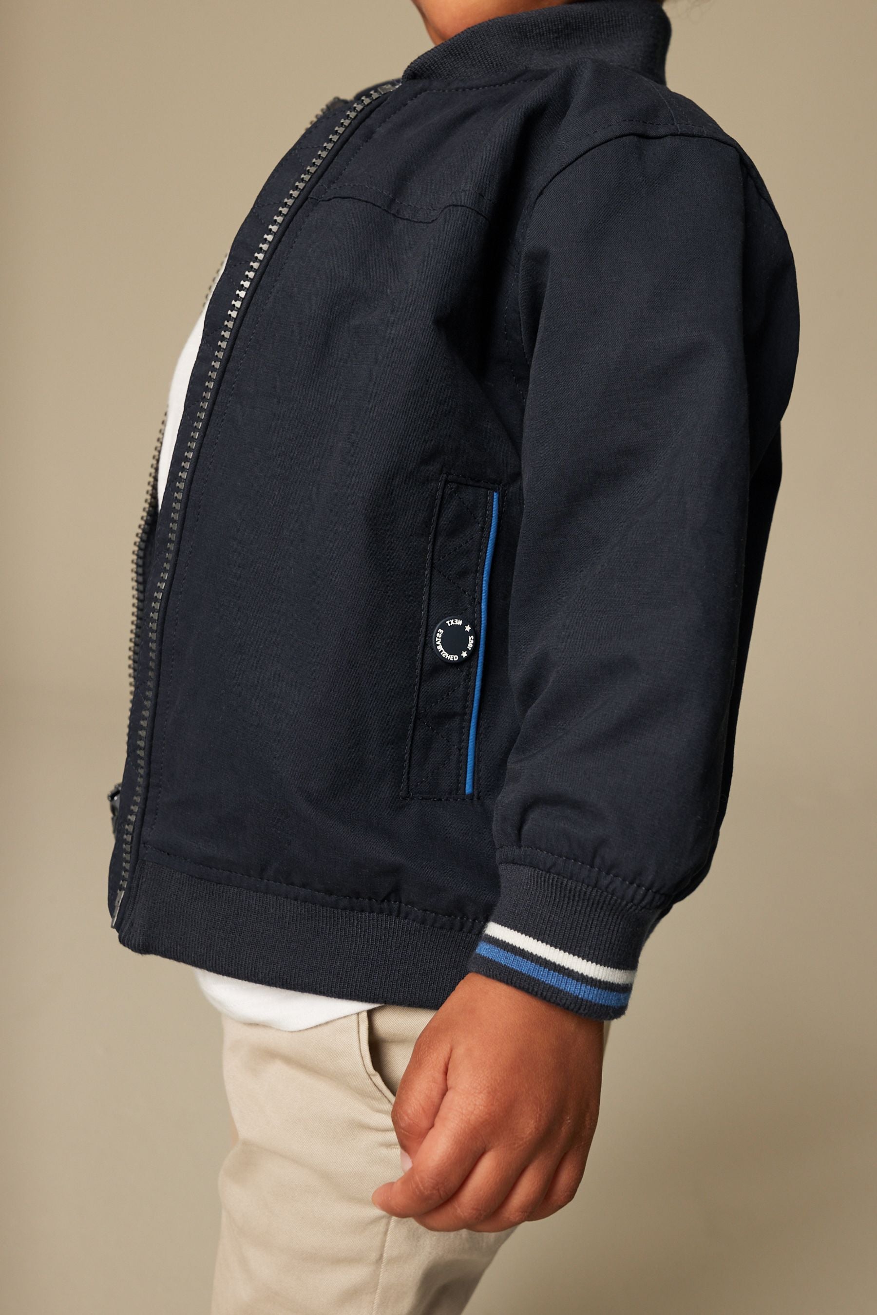 Navy Blue Smart Harrington Jacket (3mths-7yrs)