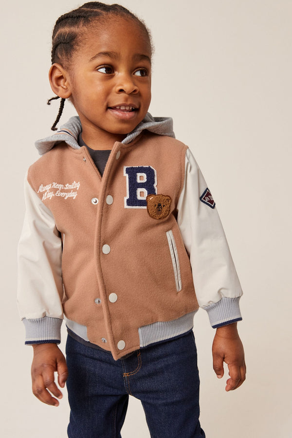 Neutral Varsity Jacket (3mths-7yrs)