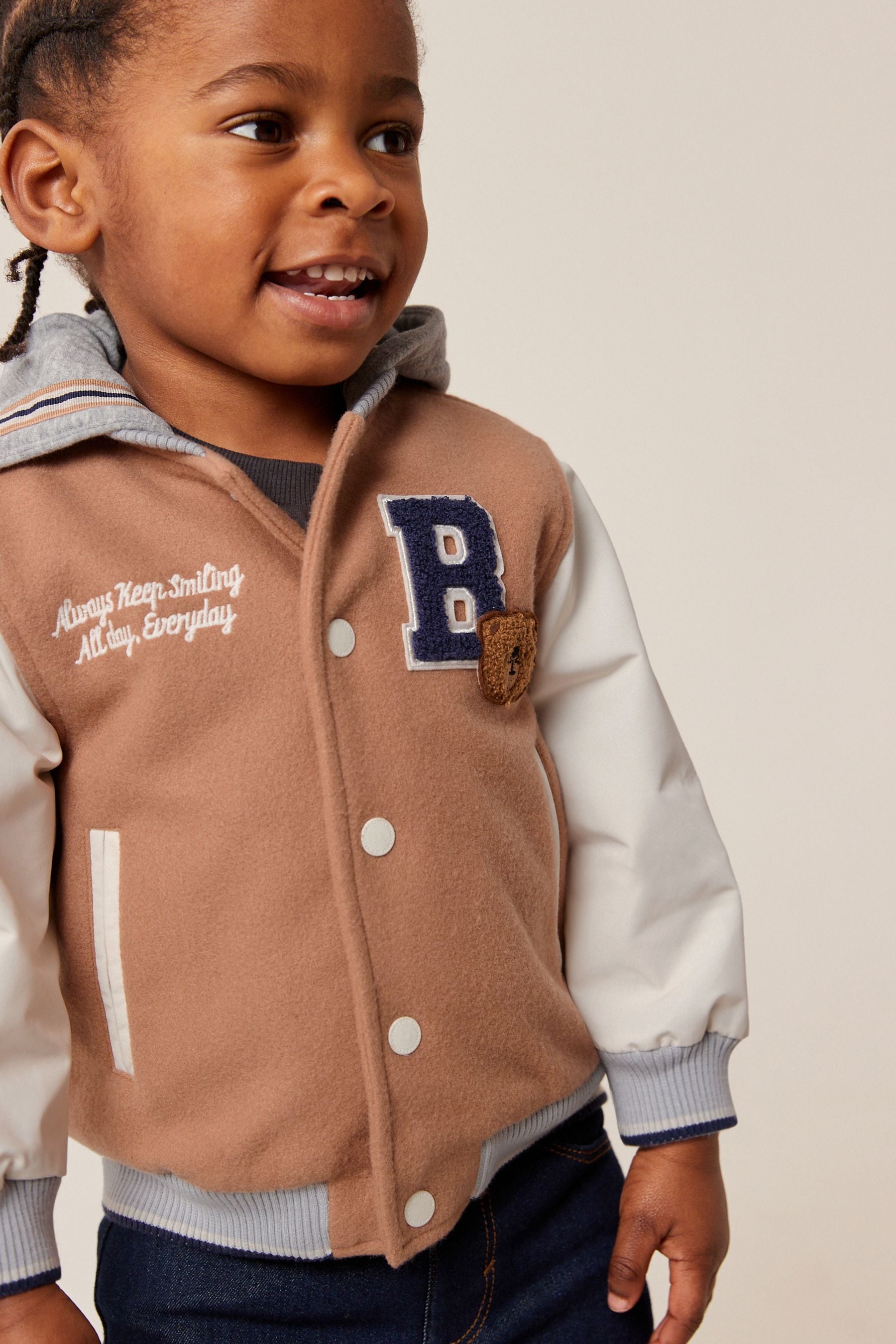 Neutral Varsity Jacket (3mths-7yrs)