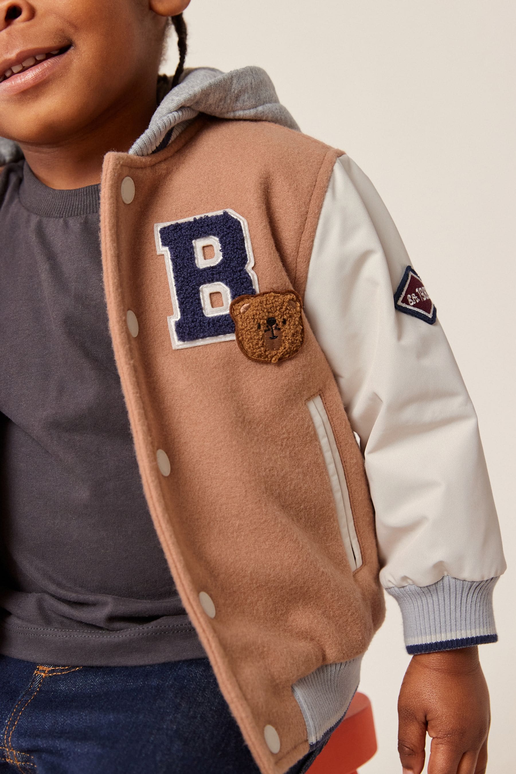 Neutral Varsity Jacket (3mths-7yrs)