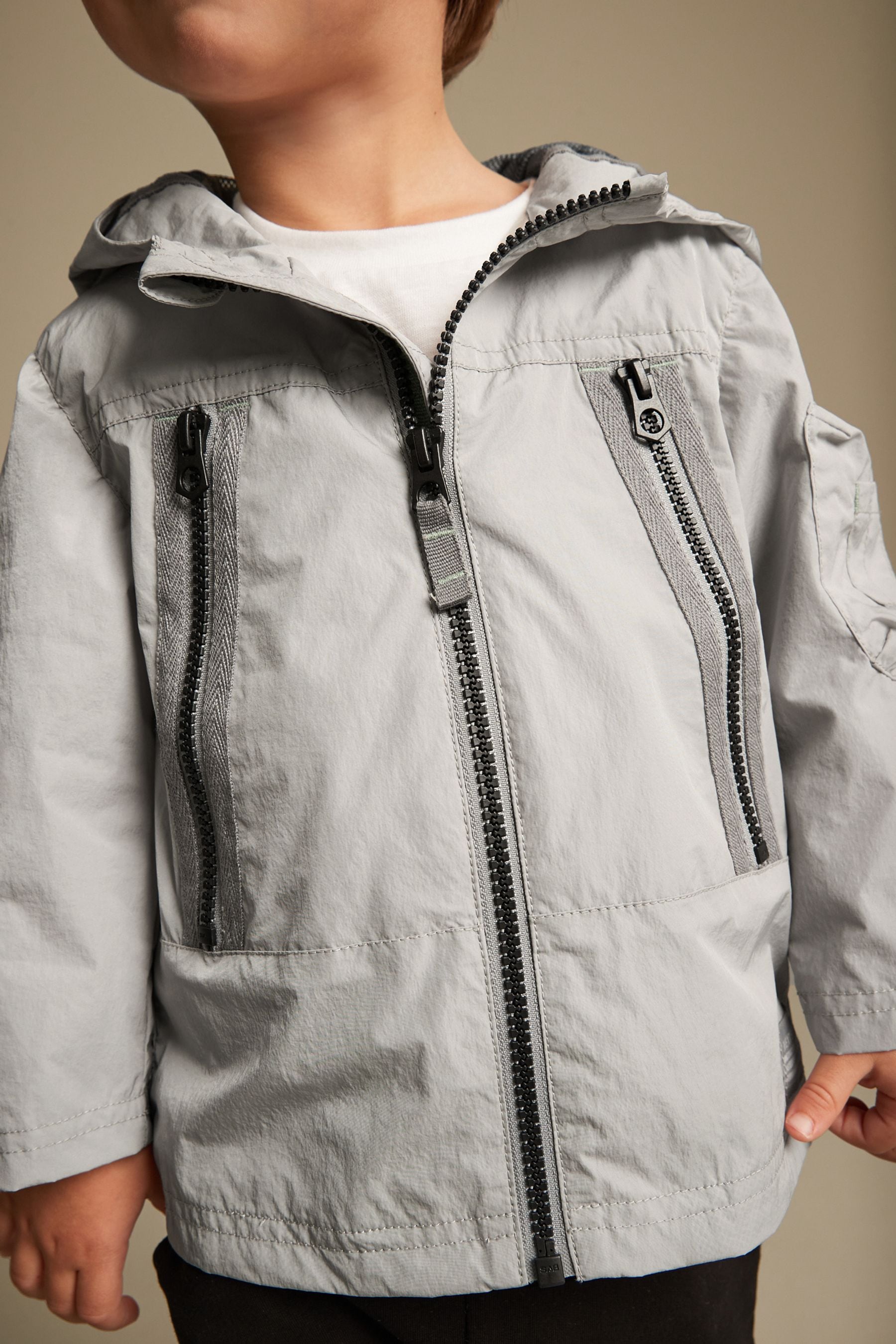 Grey Shower Resistant Utility Anorak (3mths-7yrs)