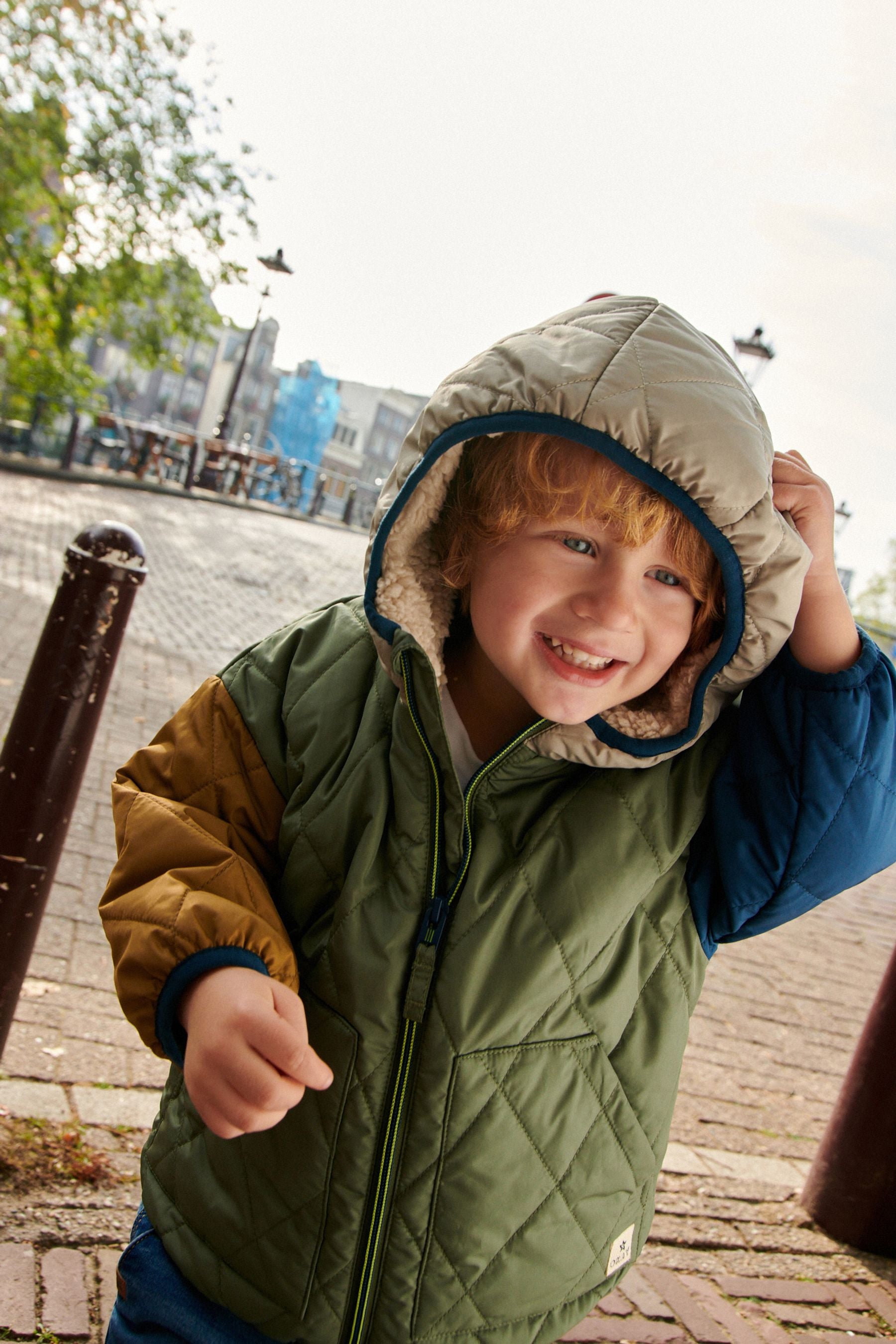 Brown Quilted Borg Lined Jacket (3mths-7yrs)