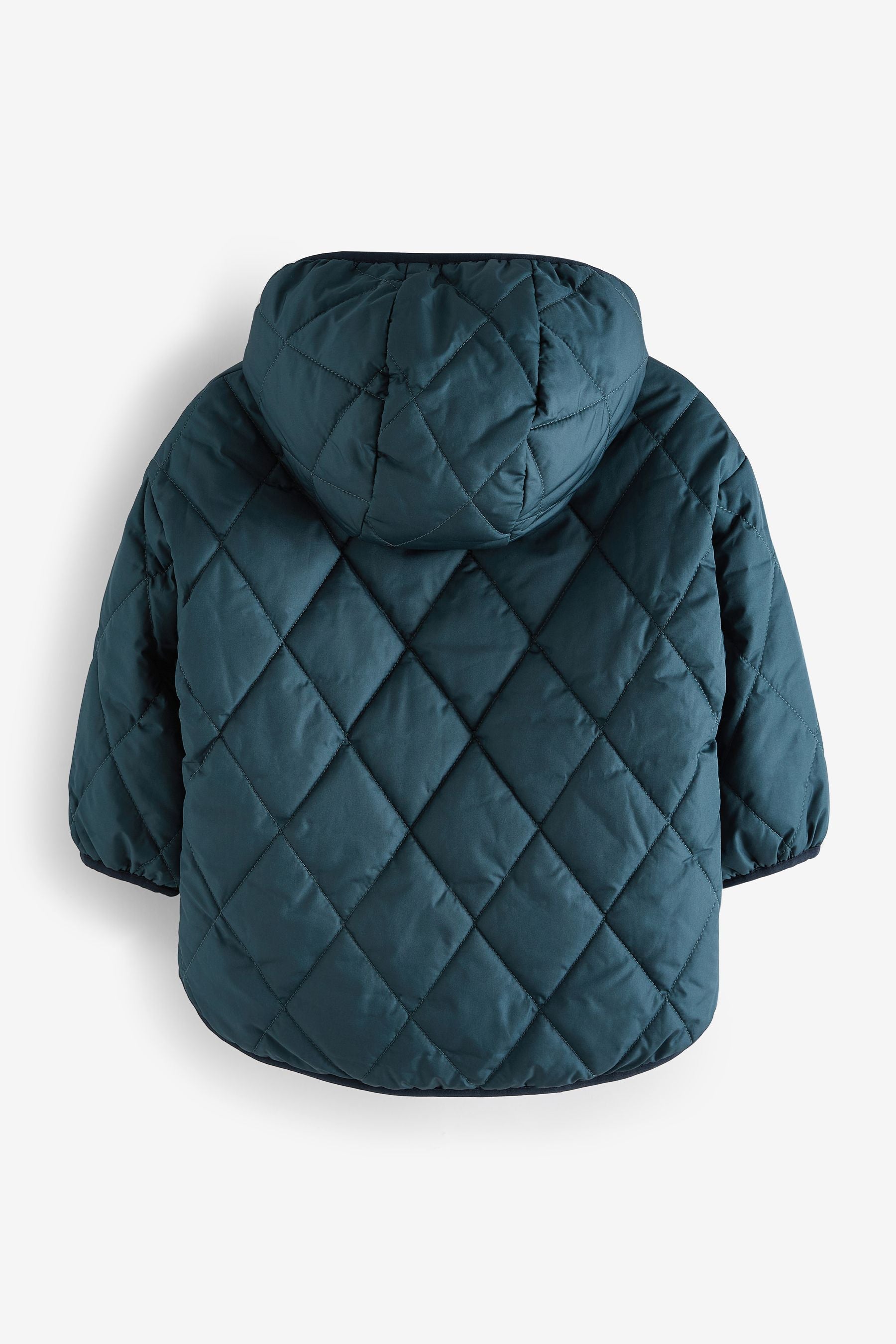 Teal Blue Quilted Borg Lined Jacket (3mths-7yrs)