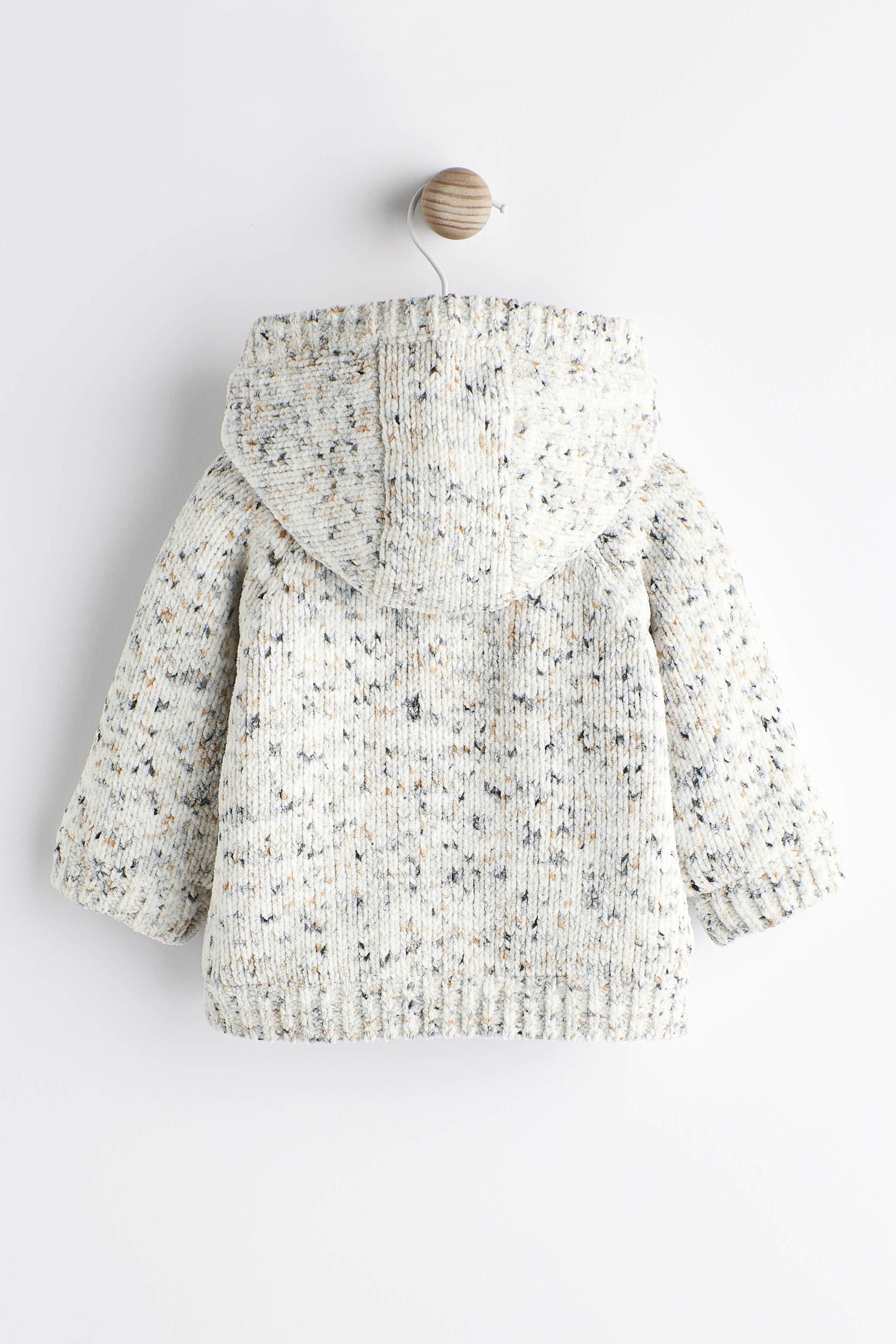 Cream Speckled Baby Fleece Lined Cardigan (0mths-2yrs)