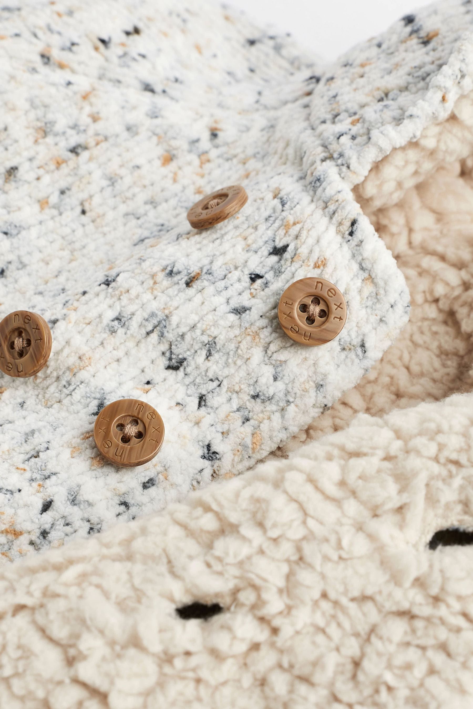 Cream Speckled Baby Fleece Lined Cardigan (0mths-2yrs)