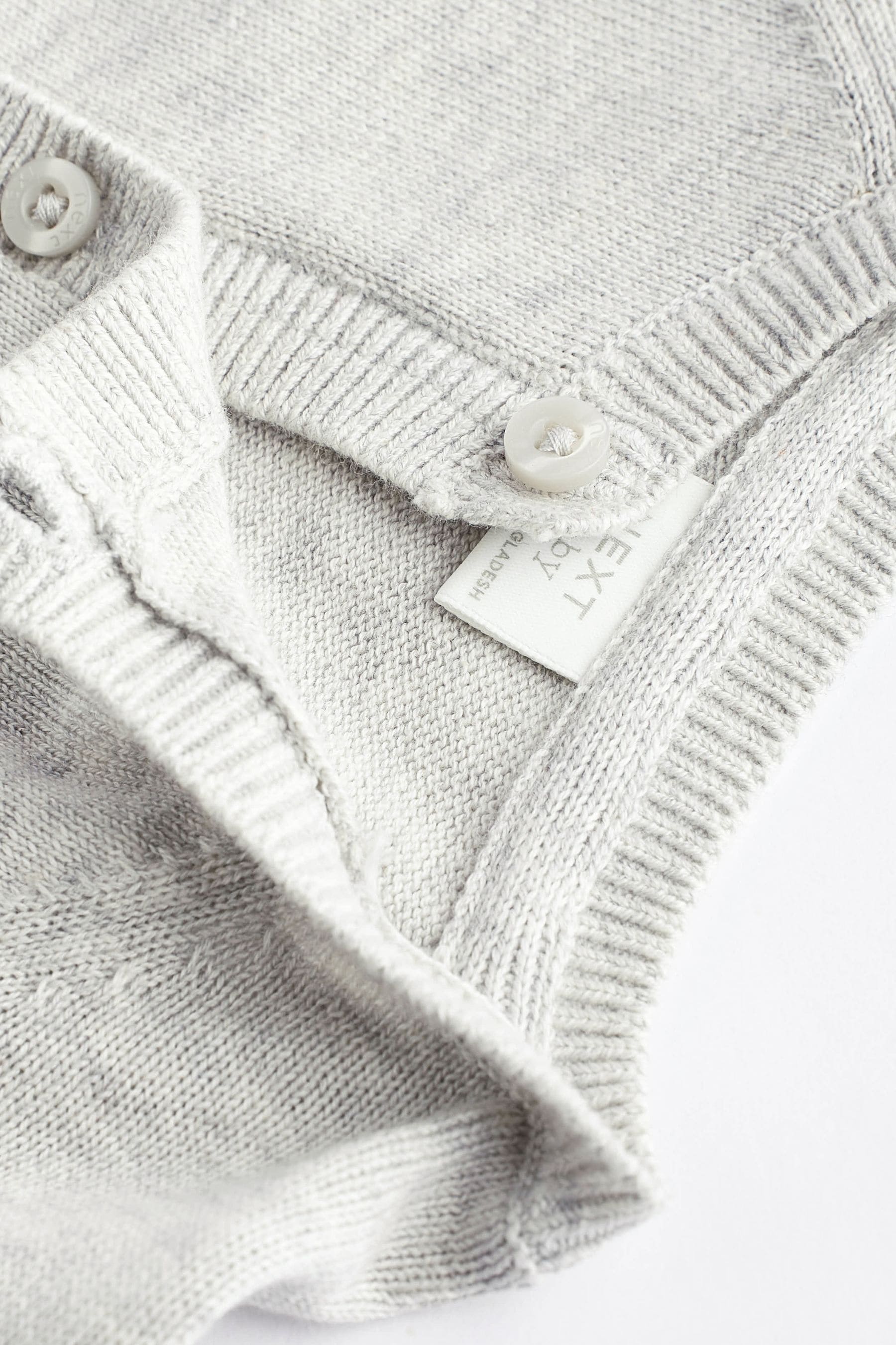 Grey/White 100% Cotton Knitted Baby Cardigans 2 Pack