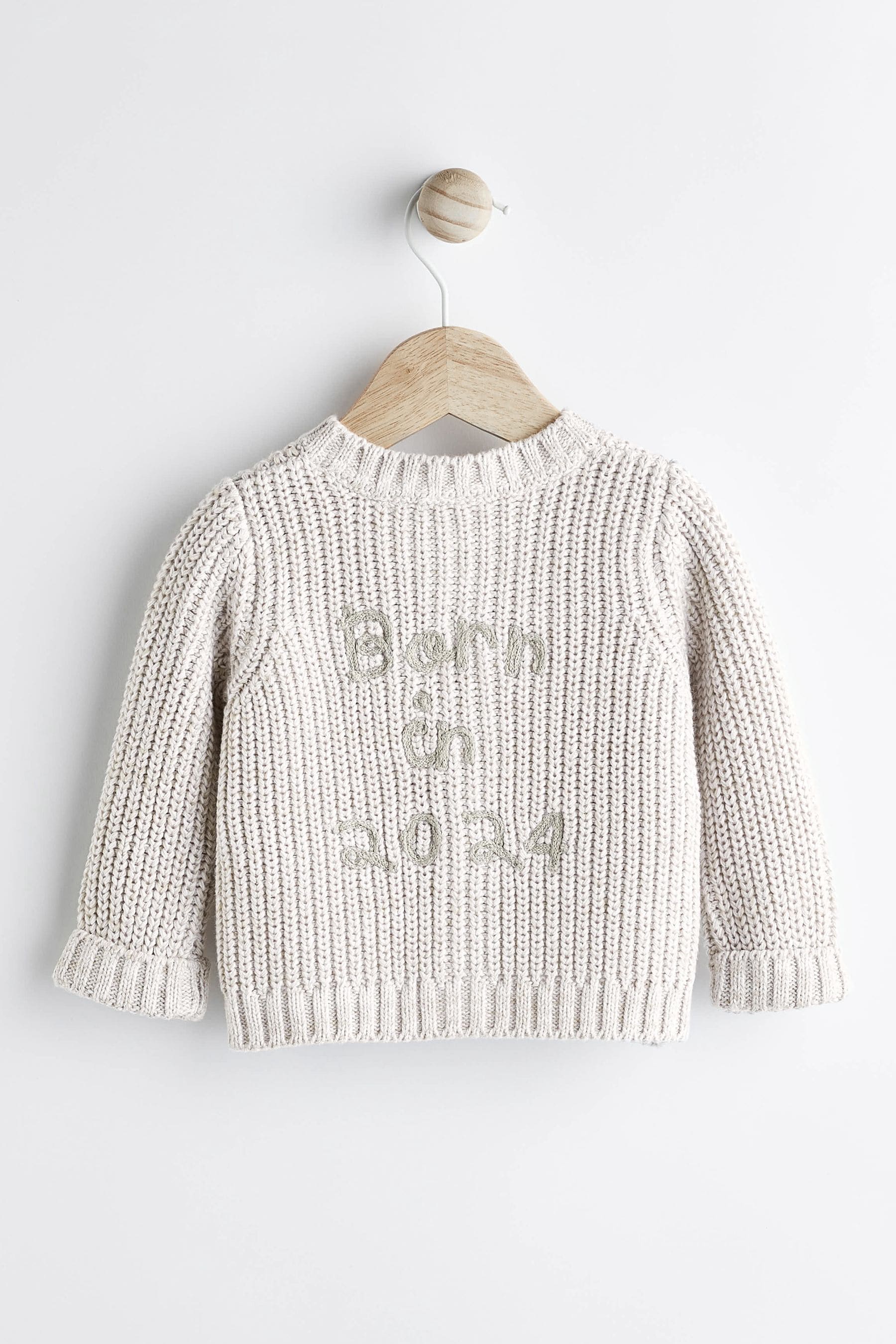 Cream Baby 'Born in 2024' Knitted Cardigan