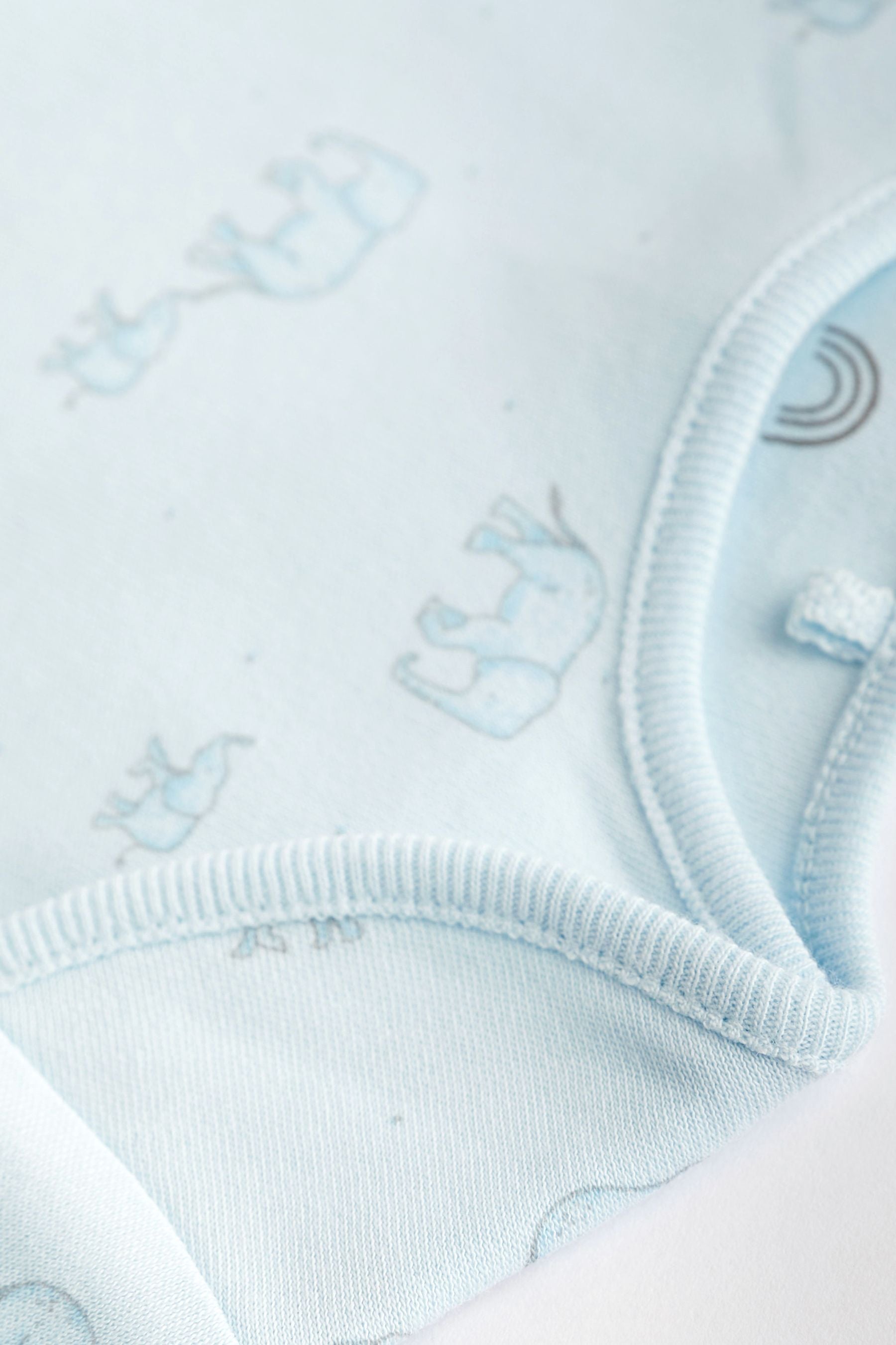 Pale Blue 7 Pack Long Sleeve Baby Bodysuits