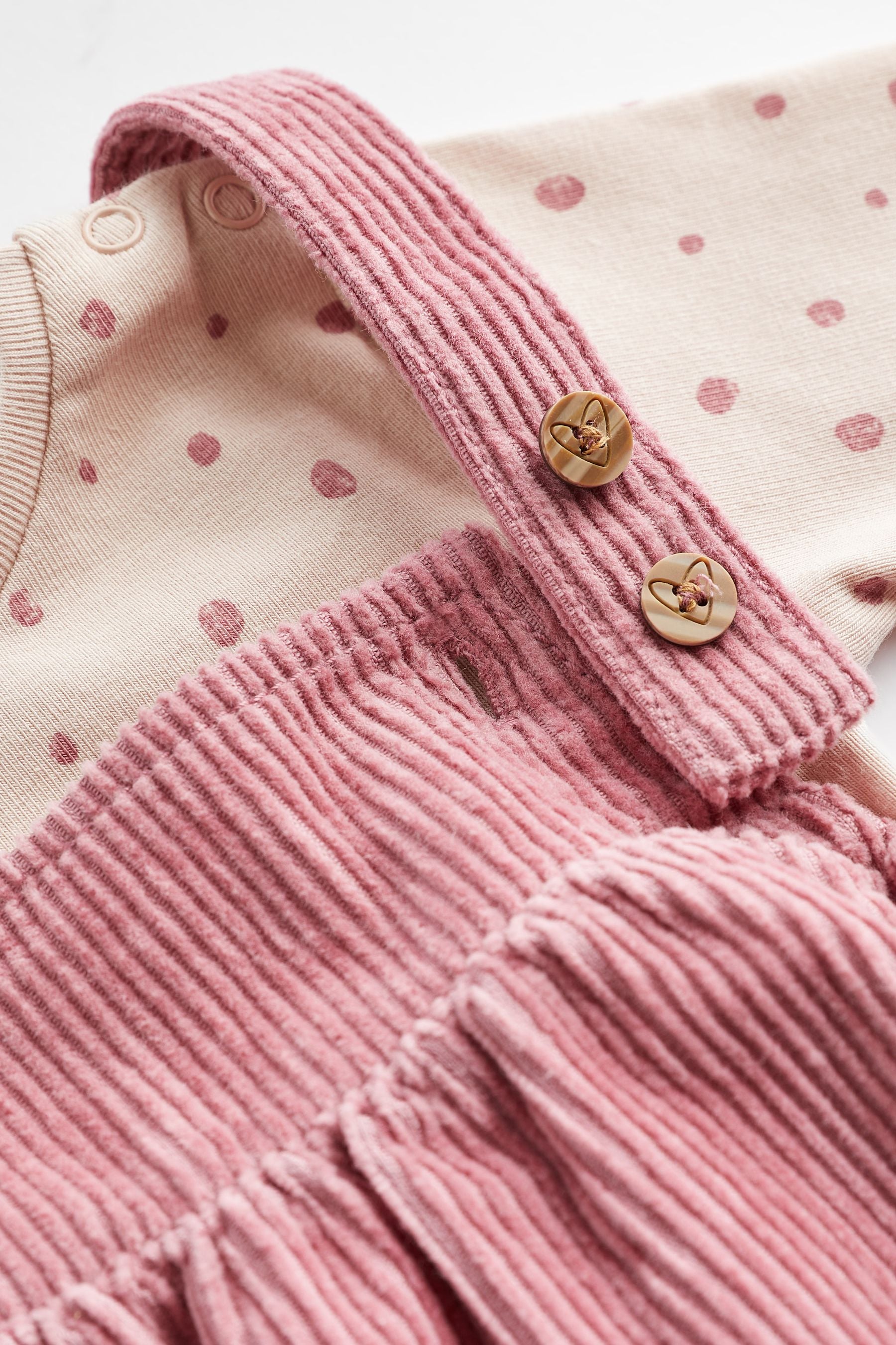 Pink Baby Corduroy Pinafore and Bodysuit Set (0mths-2yrs)