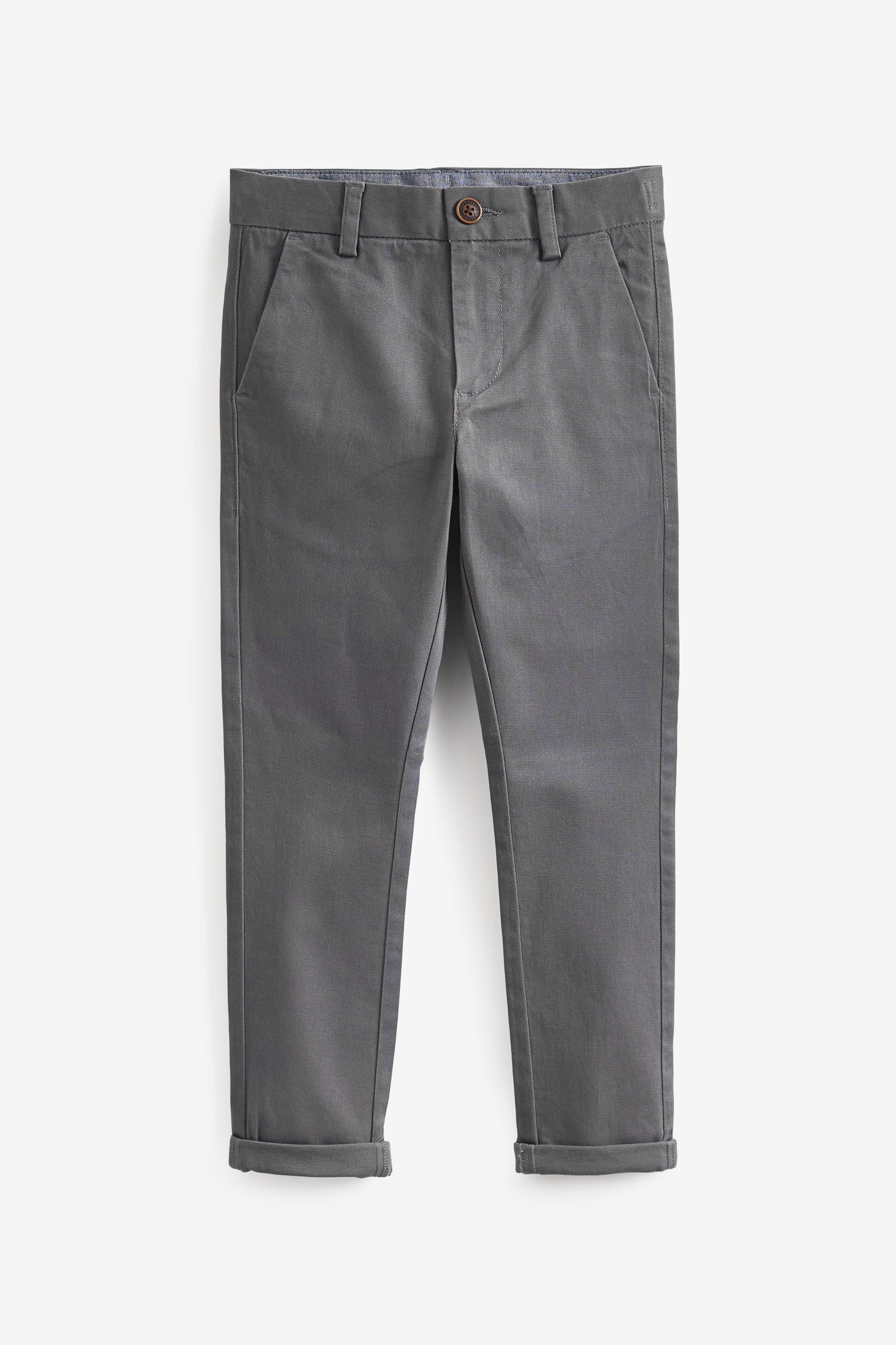 Charcoal Grey Stretch Chino Trousers (3-17yrs)