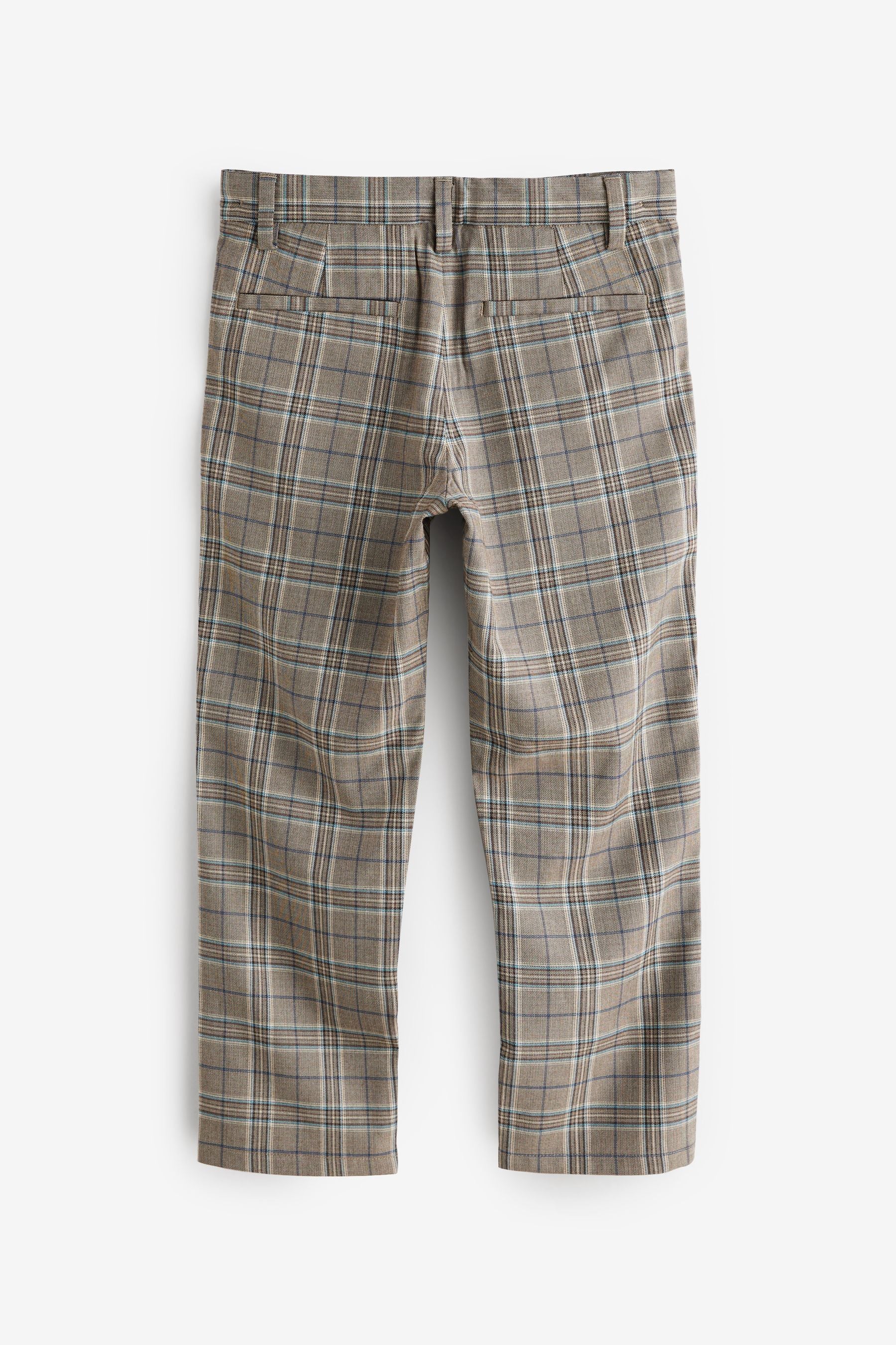 Grey/Stone Natural Smart Check Trousers (12mths-16yrs)