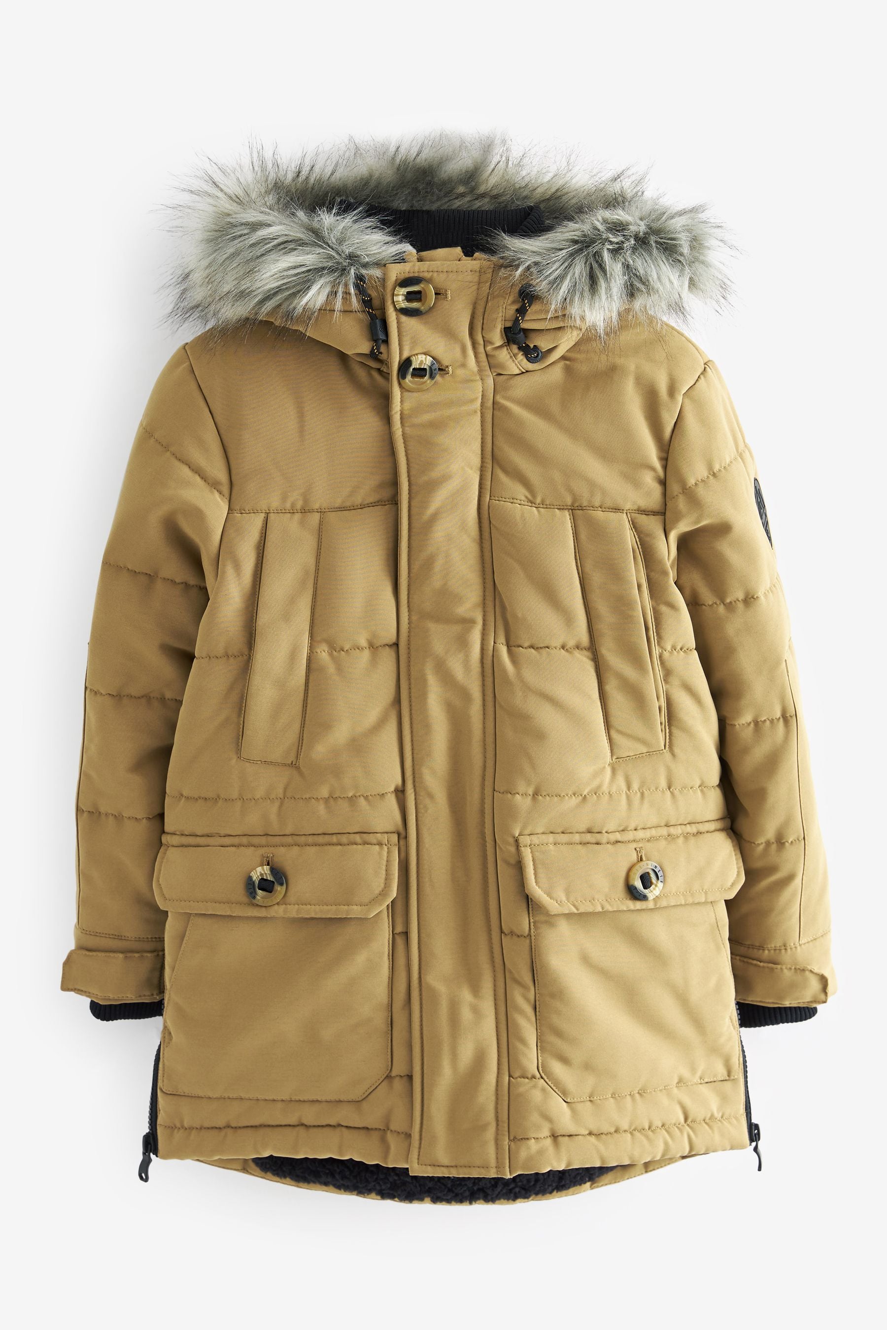 Neutral Padded Parka Coat (3-16yrs)