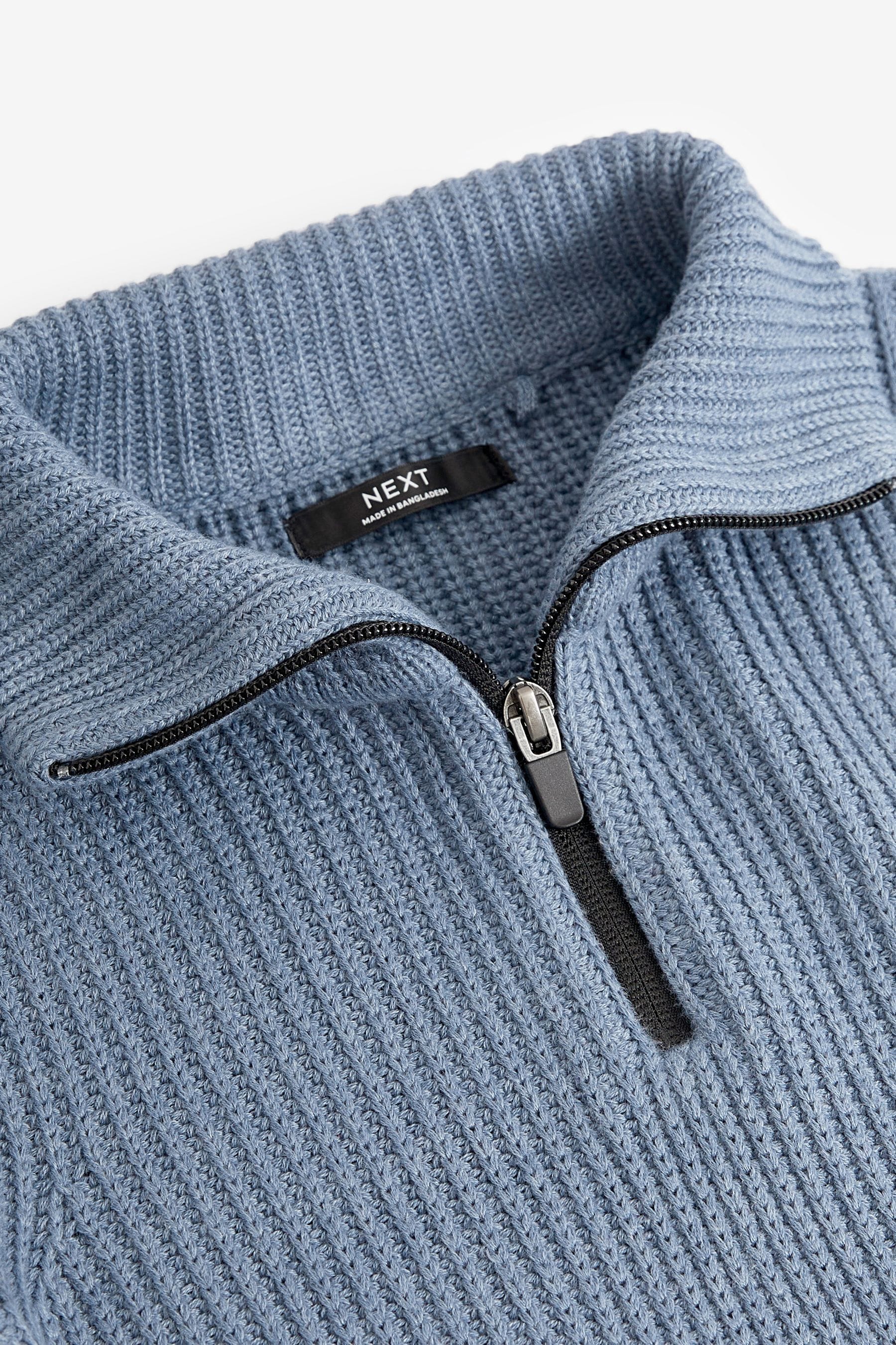 Blue Utility Zip Neck Jumper (3-16yrs)