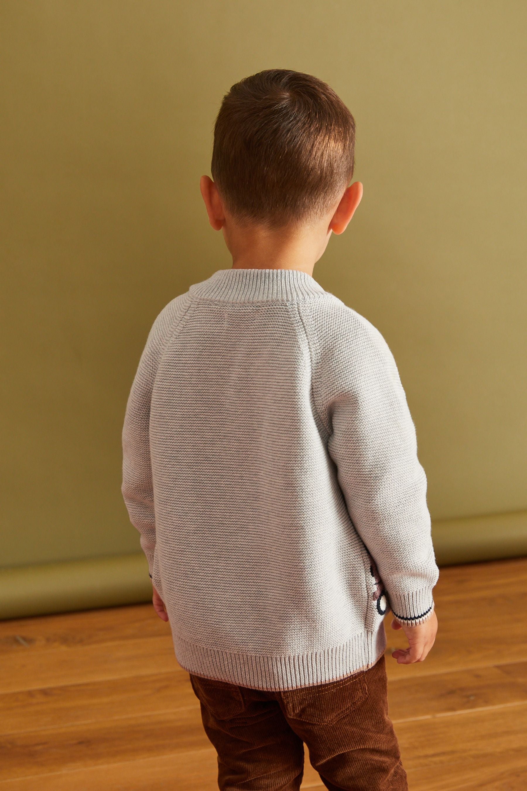 Grey Button Through Train Character Cardigan (3mths-7yrs)