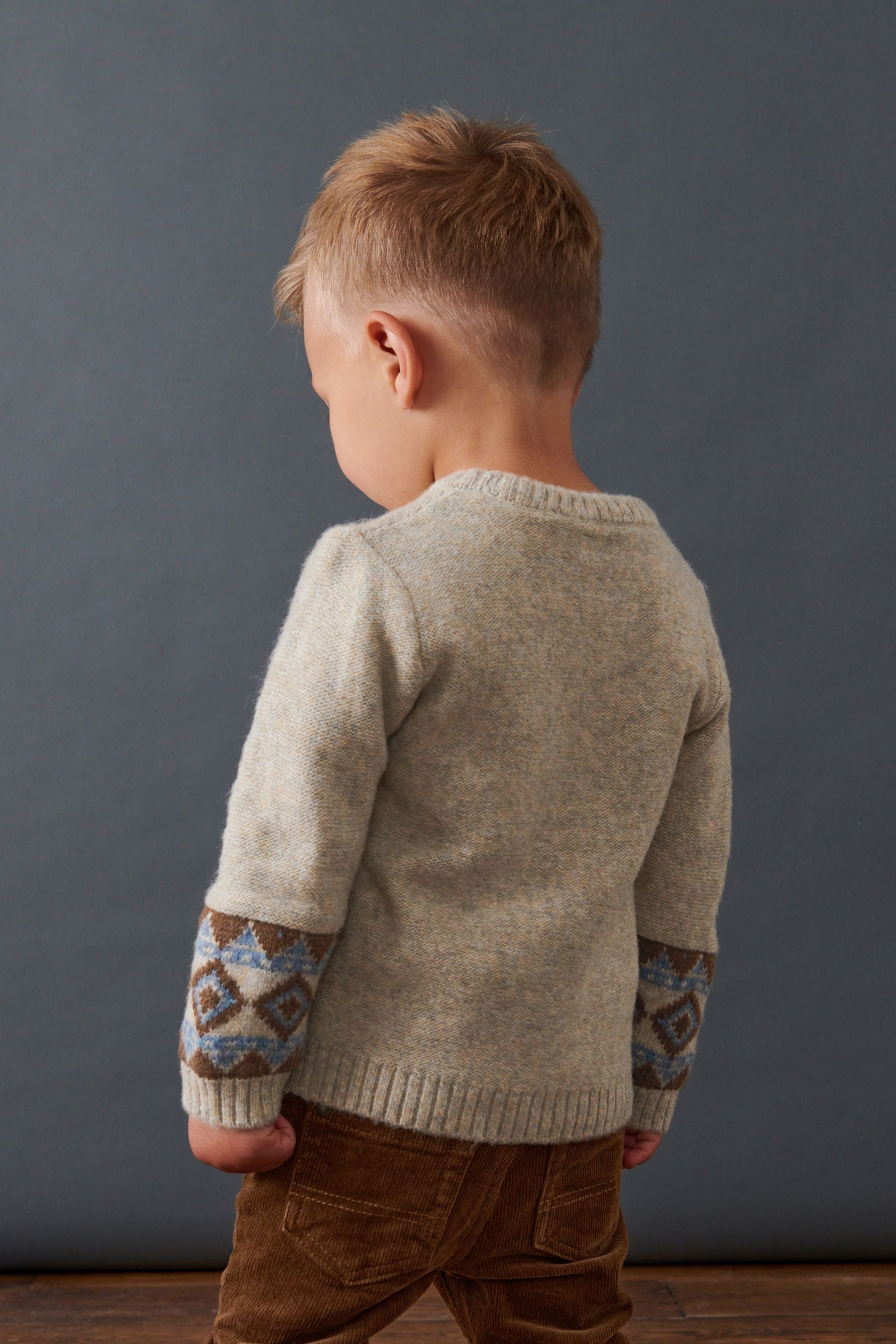 Neutral Bear Knitted Crew (3mths-7yrs)