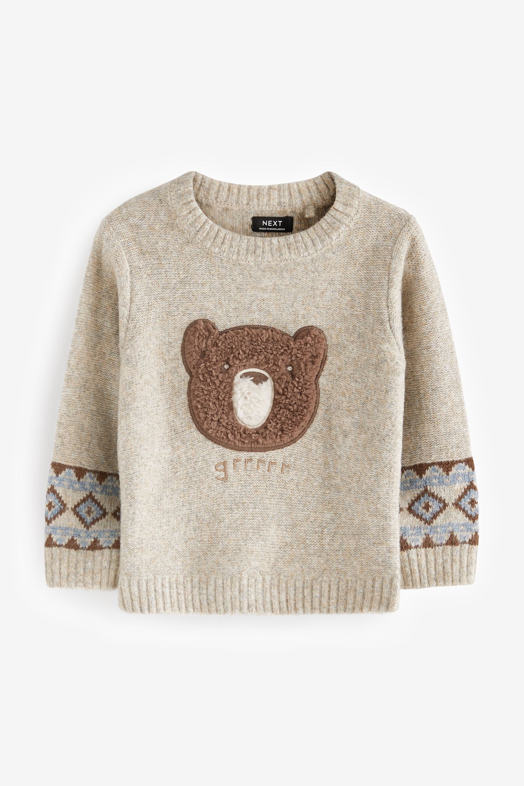 Neutral Bear Knitted Crew (3mths-7yrs)