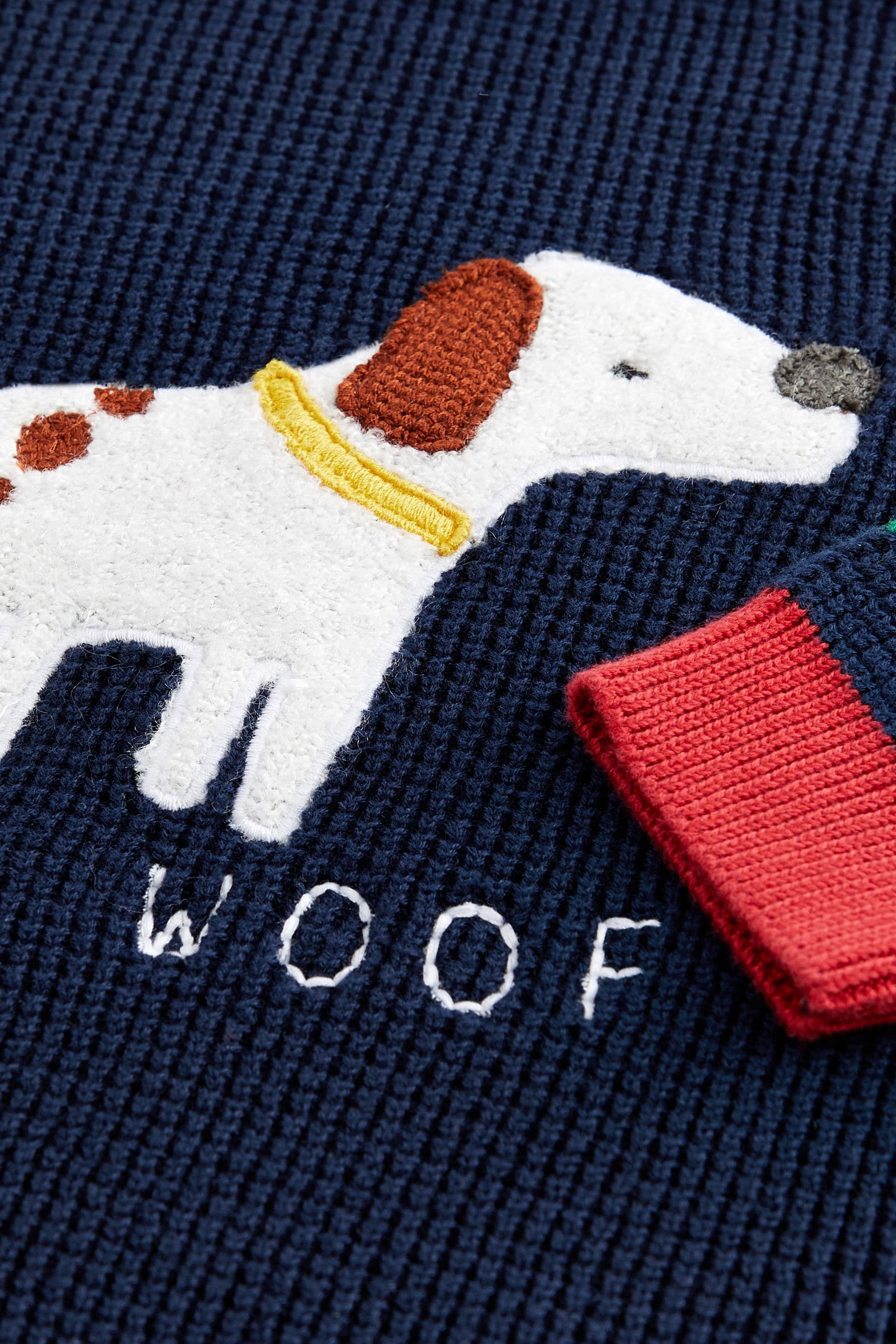 Navy Blue Dog Animal Character Crew Jumper (3mths-7yrs)