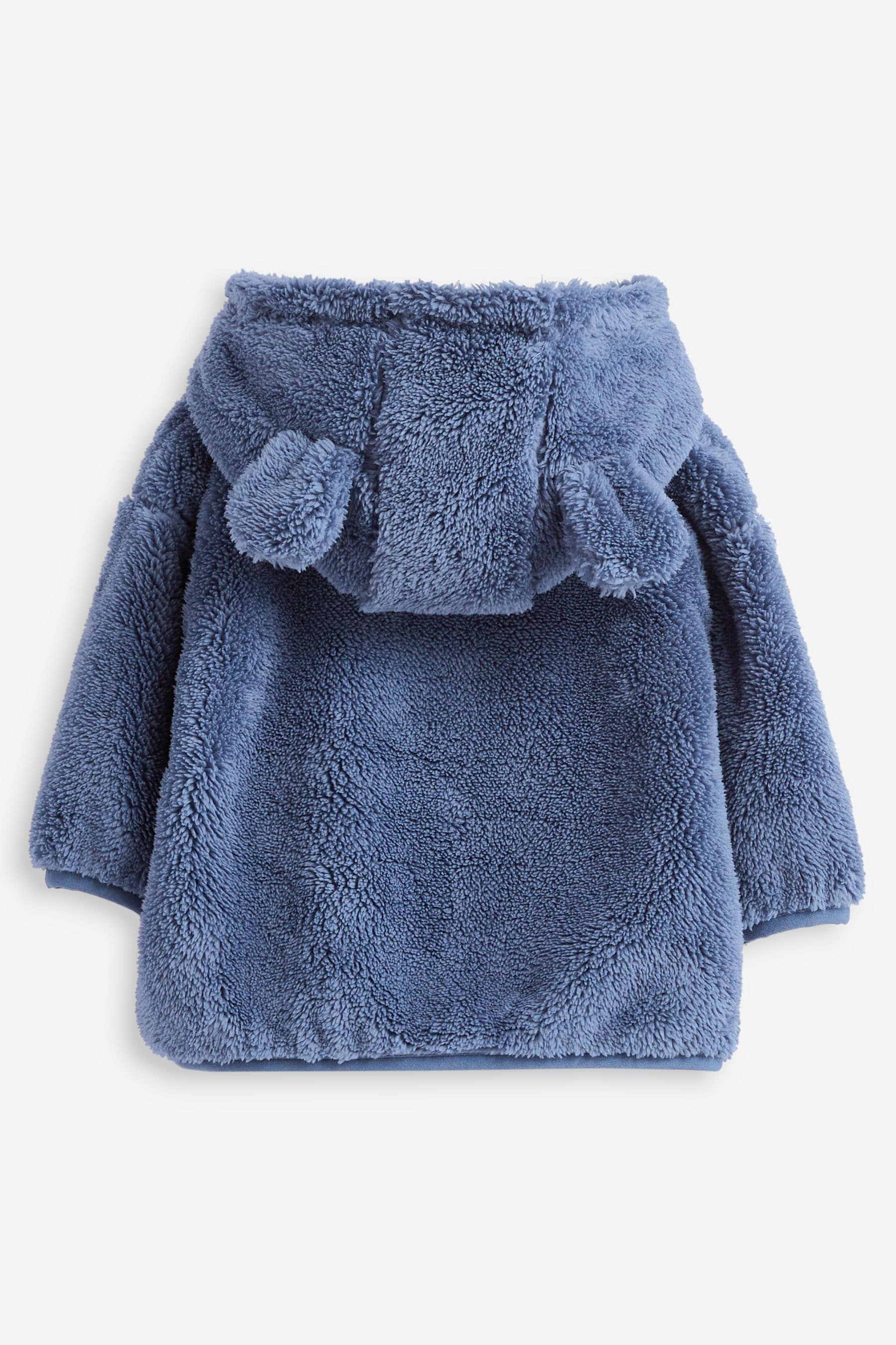 Navy Cosy Teddy Borg Fleece Bear Baby Jacket (0-18mths)