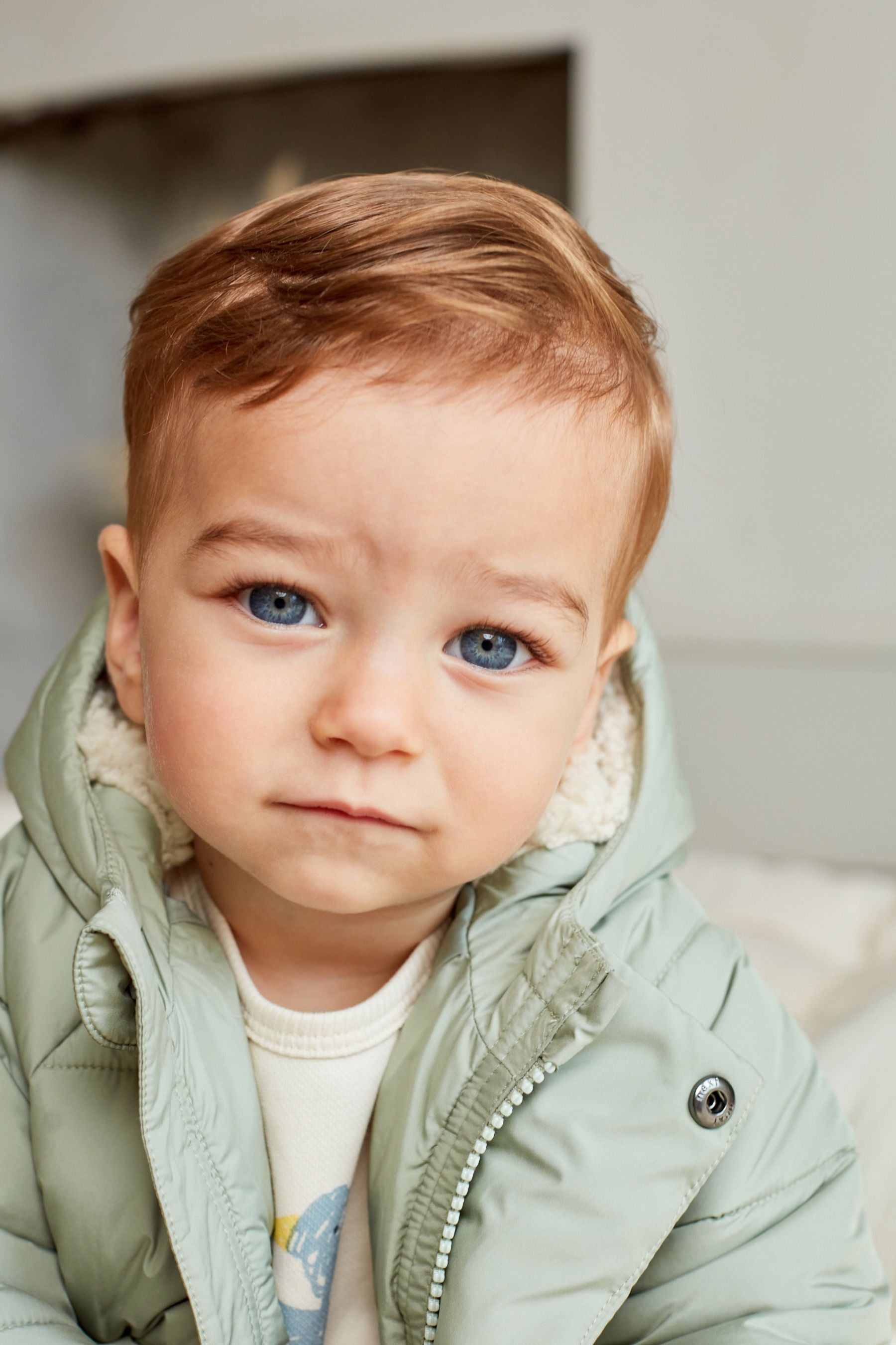 Sage Green Hooded Baby Puffer Jacket (0mths-2yrs)