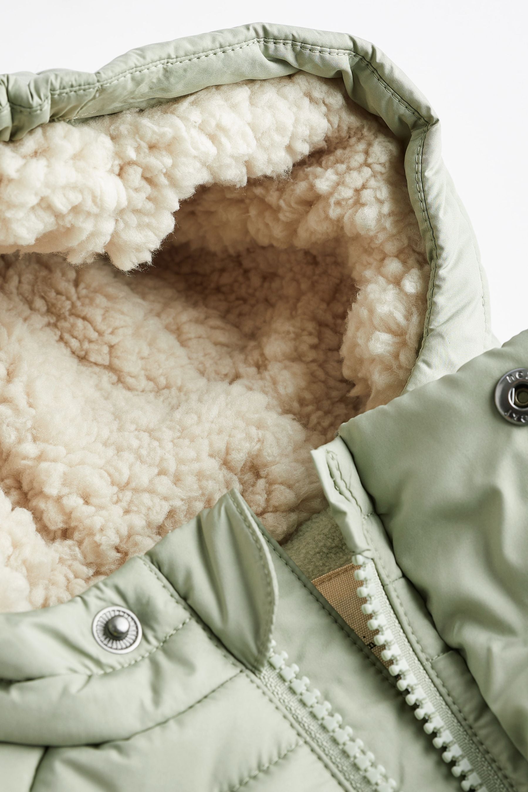 Sage Green Hooded Baby Puffer Jacket (0mths-2yrs)