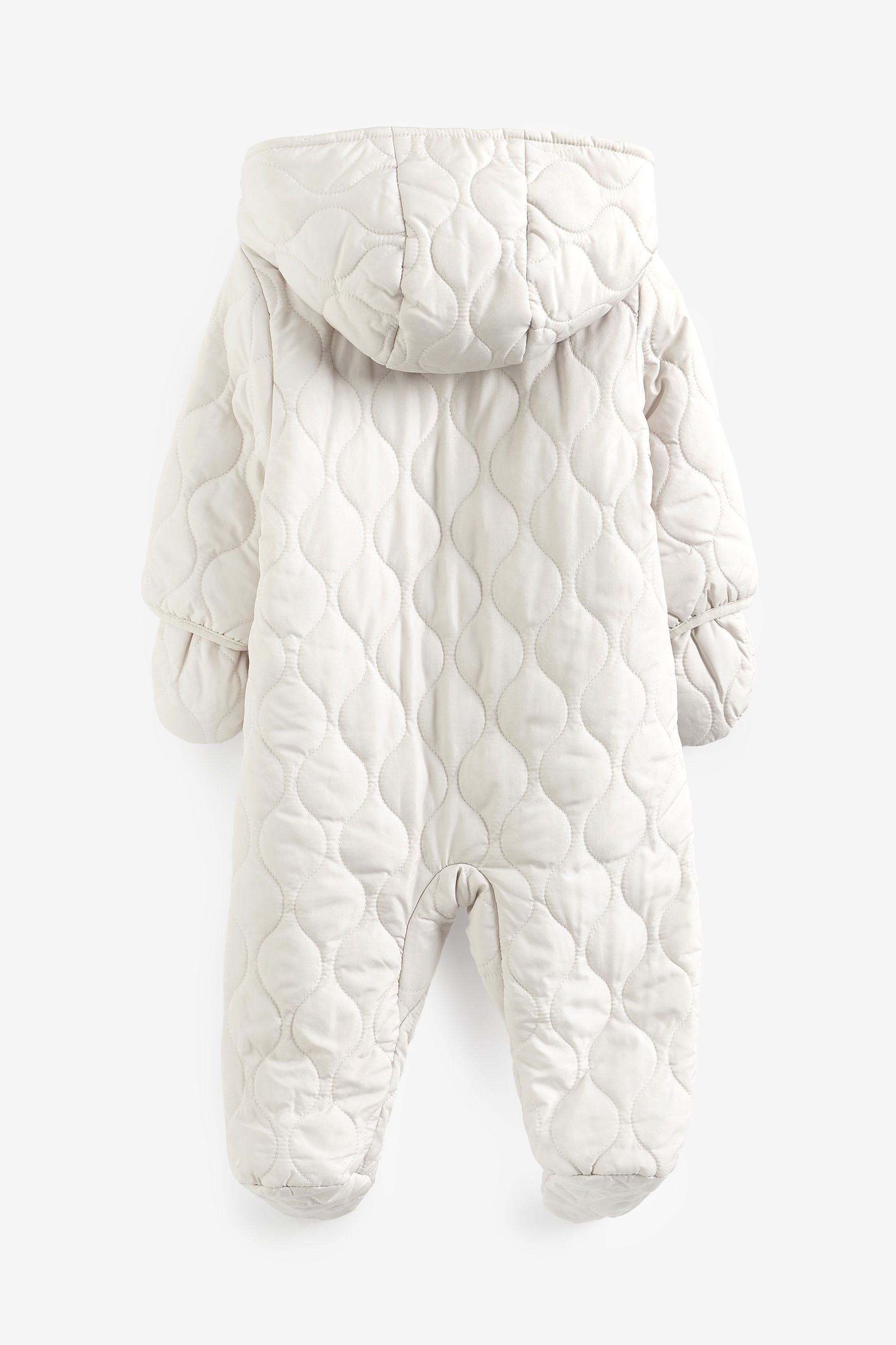 Ecru Cream Character Quilted Baby All-In-One Pramsuit