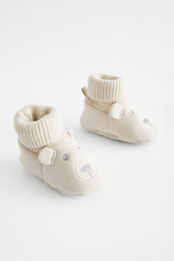 Neutral Bear Sensory Sock Top Baby Shoes (0-2mths)