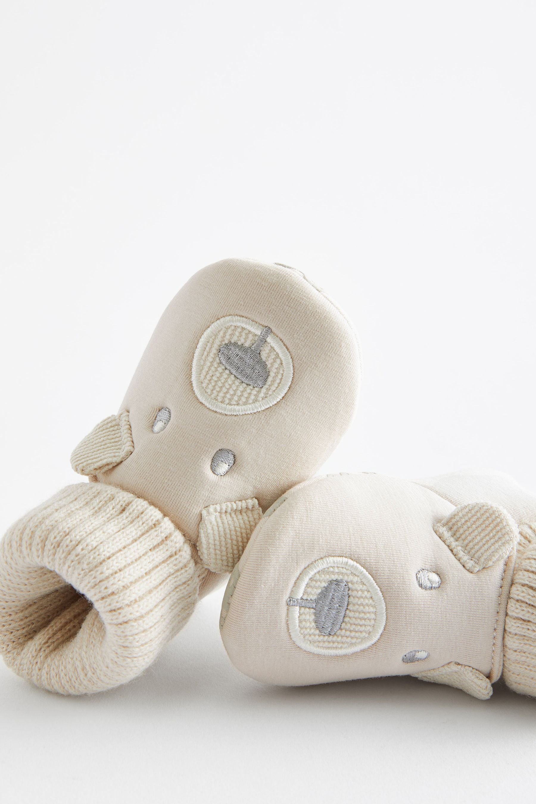 Neutral Bear Sensory Sock Top Baby Shoes (0-2mths)