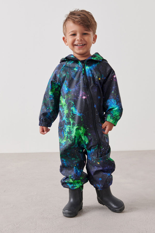 Galaxy Print Waterproof Fleece Lined Puddlesuit (3mths-7yrs)