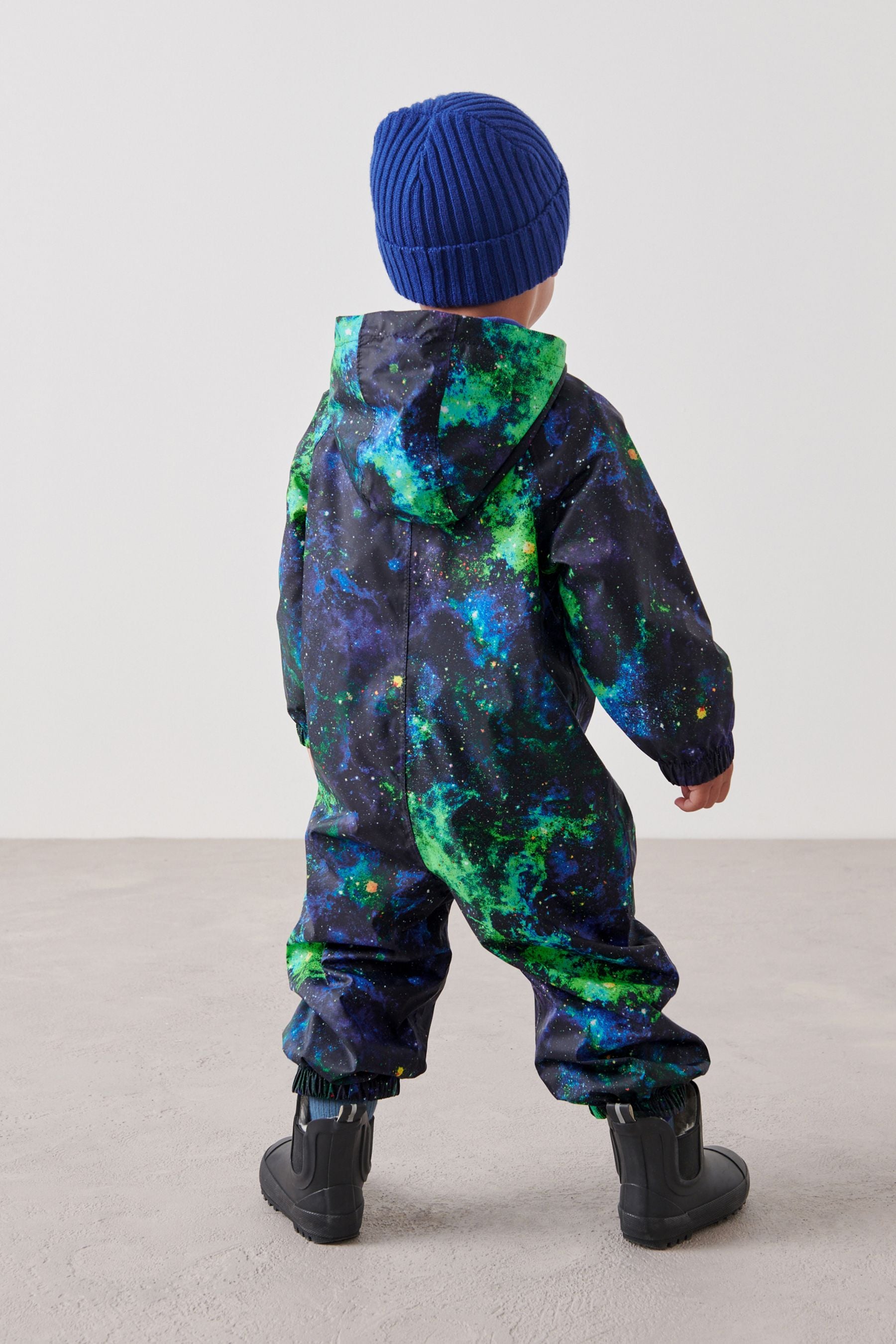 Galaxy Print Waterproof Fleece Lined Puddlesuit (3mths-7yrs)