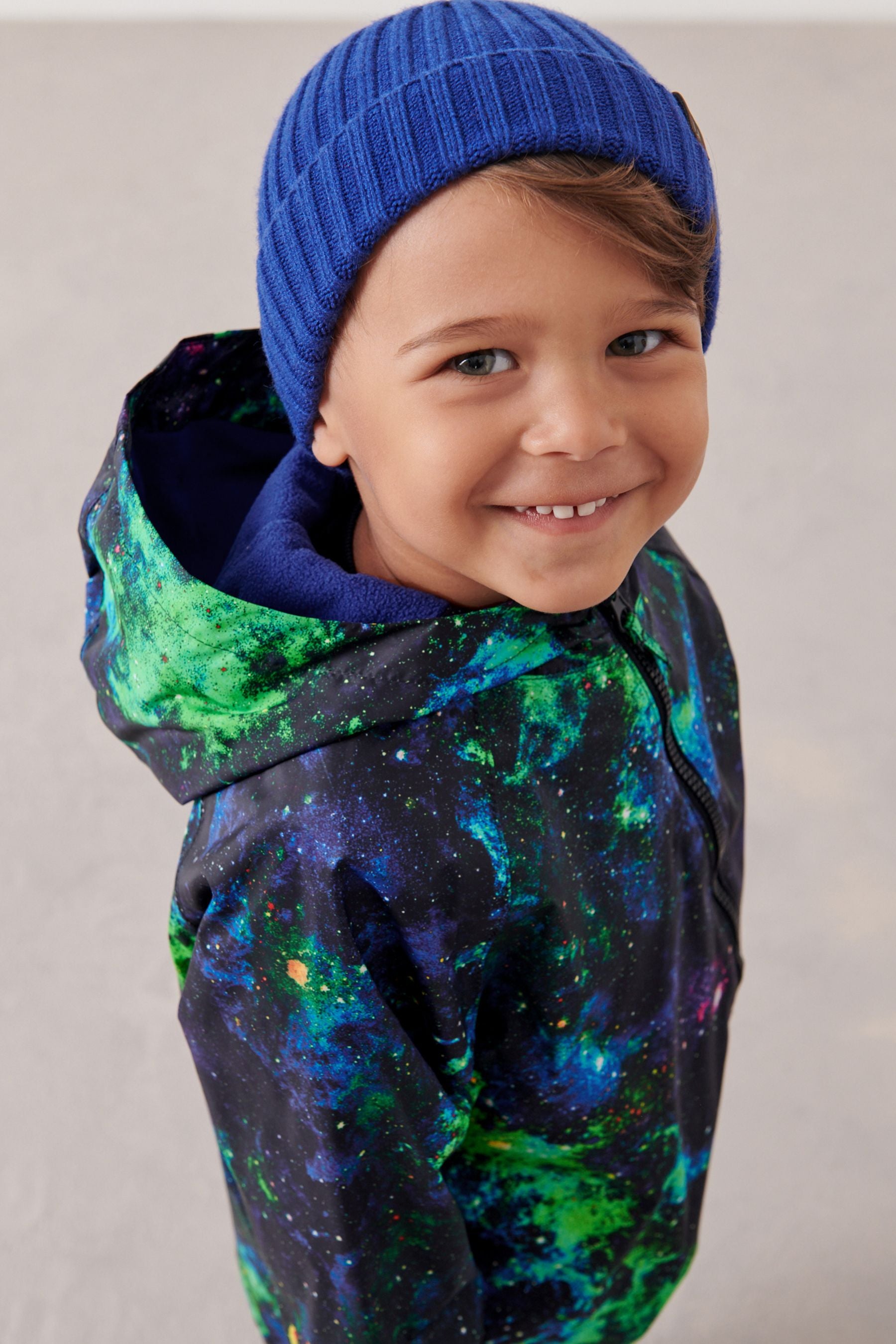 Galaxy Print Waterproof Fleece Lined Puddlesuit (3mths-7yrs)