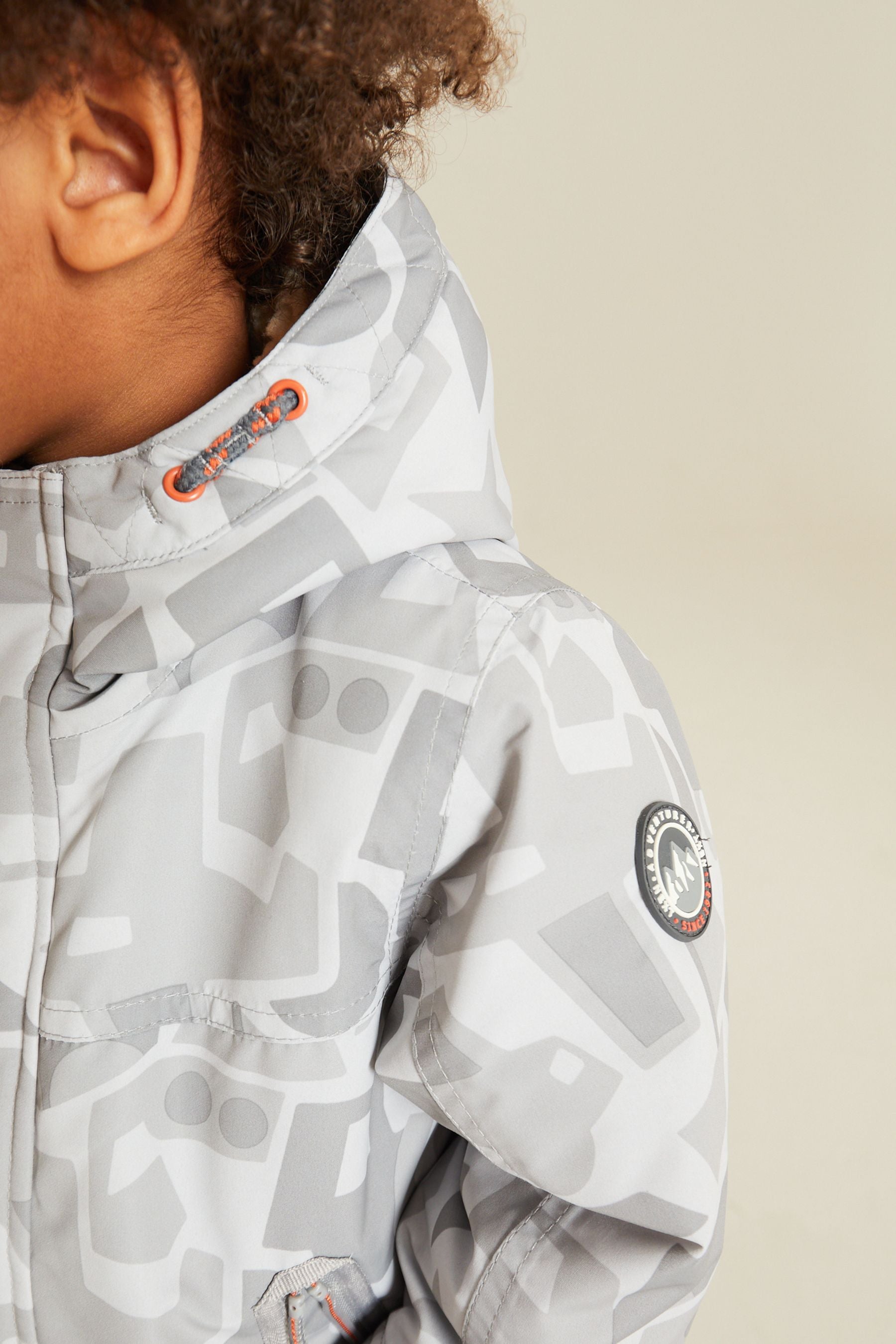 Neutral Printed Waterproof Teddy Borg Fleece Lined Coat (3mths-7yrs)