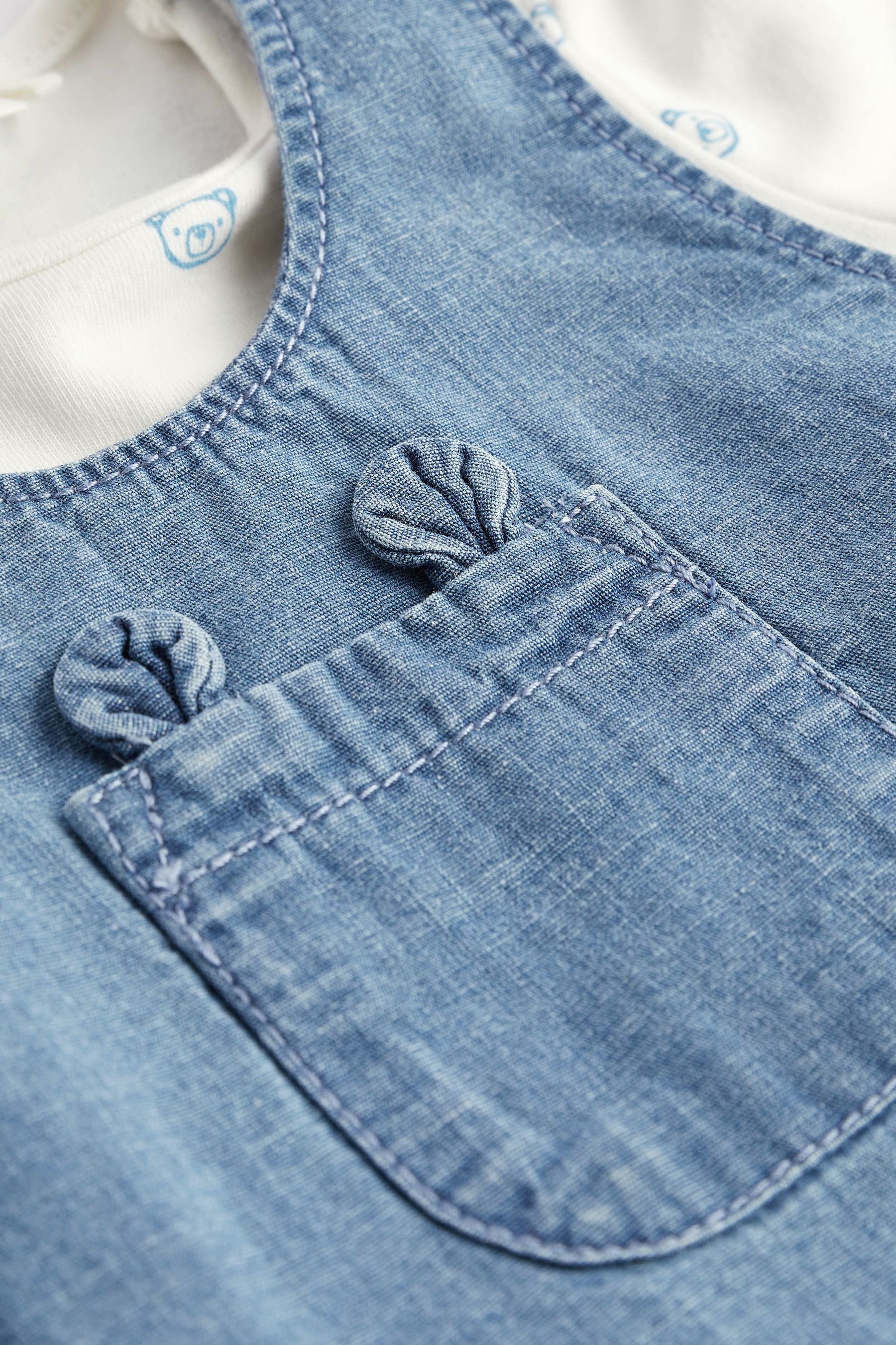 Denim Blue Baby Dungaree and Bodysuit Set (0mths-2yrs)