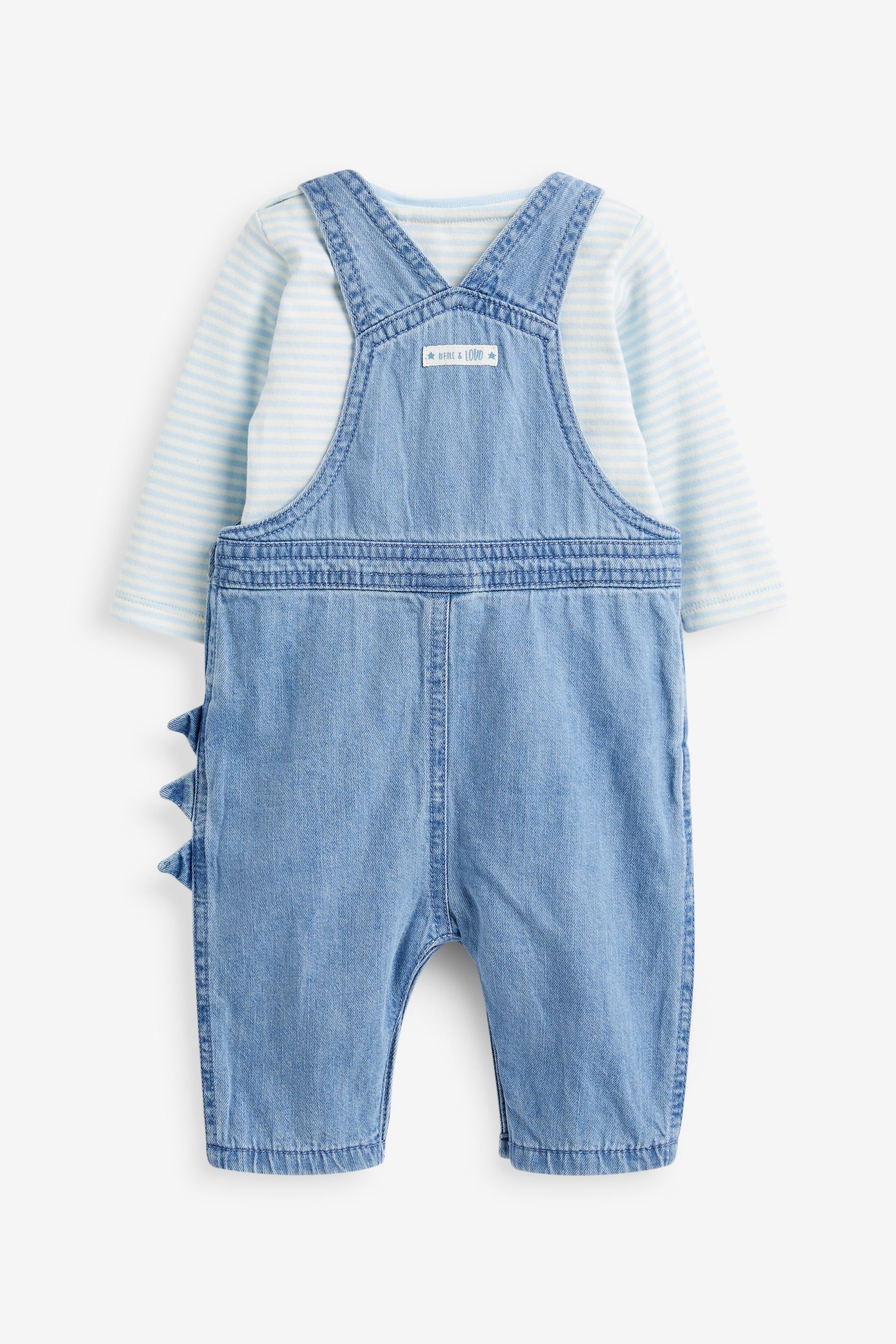 Blue Baby Appliqu?© Denim Dungarees And Jersey Bodysuit Set (0mths-2yrs)