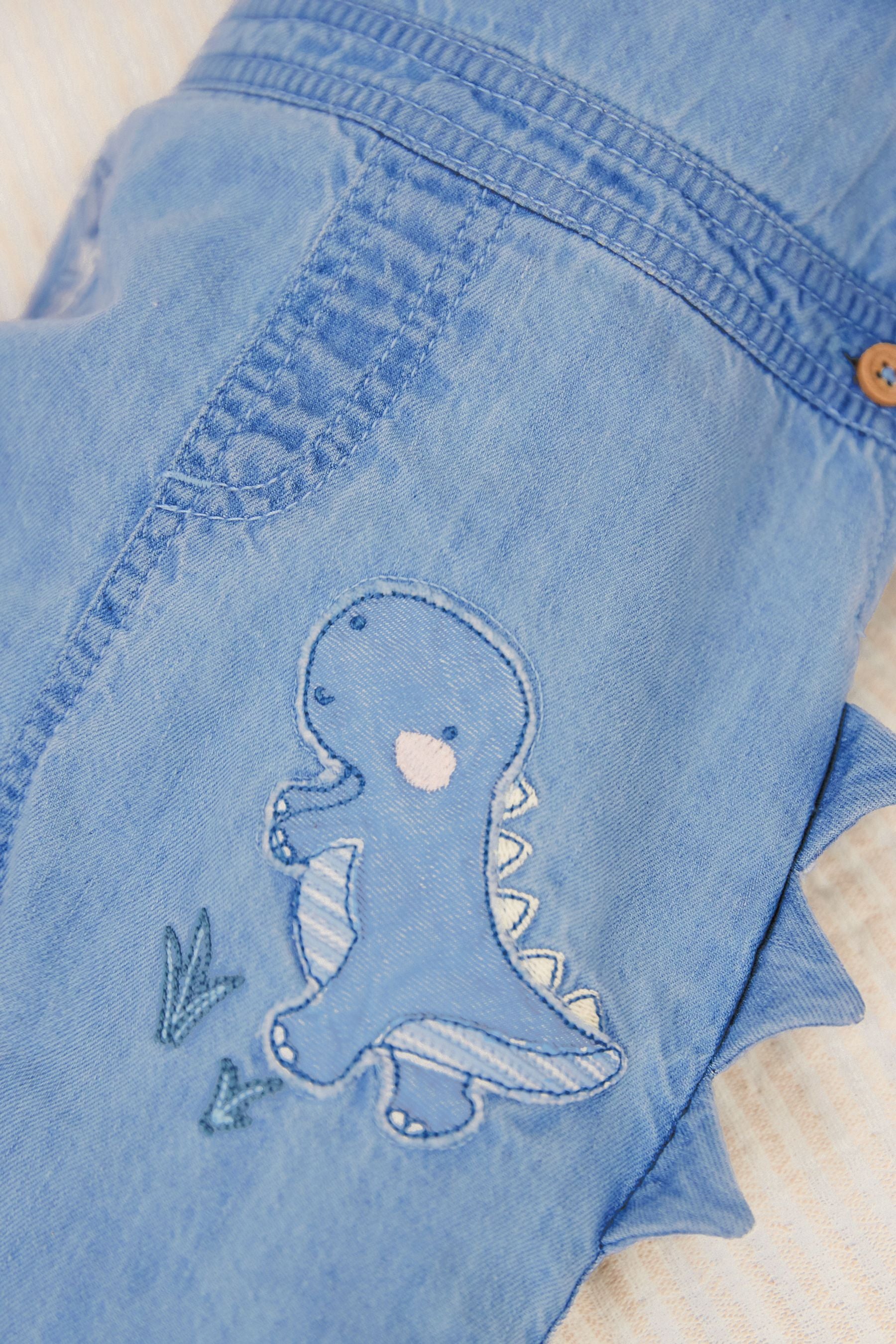 Blue Baby Appliqu?© Denim Dungarees And Jersey Bodysuit Set (0mths-2yrs)