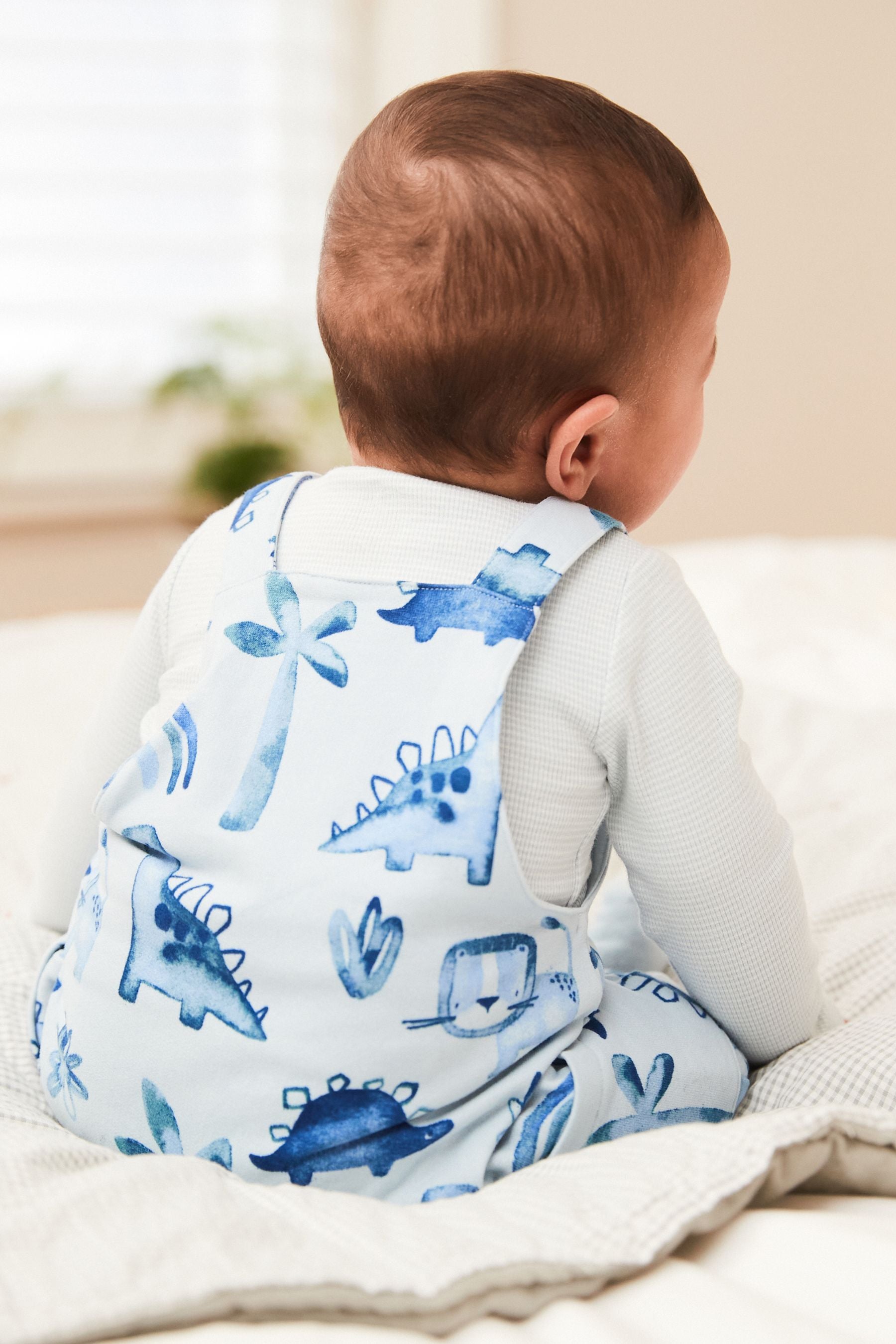 Pale Blue Jersey Baby Dungarees And Bodysuit (0mths-2yrs)