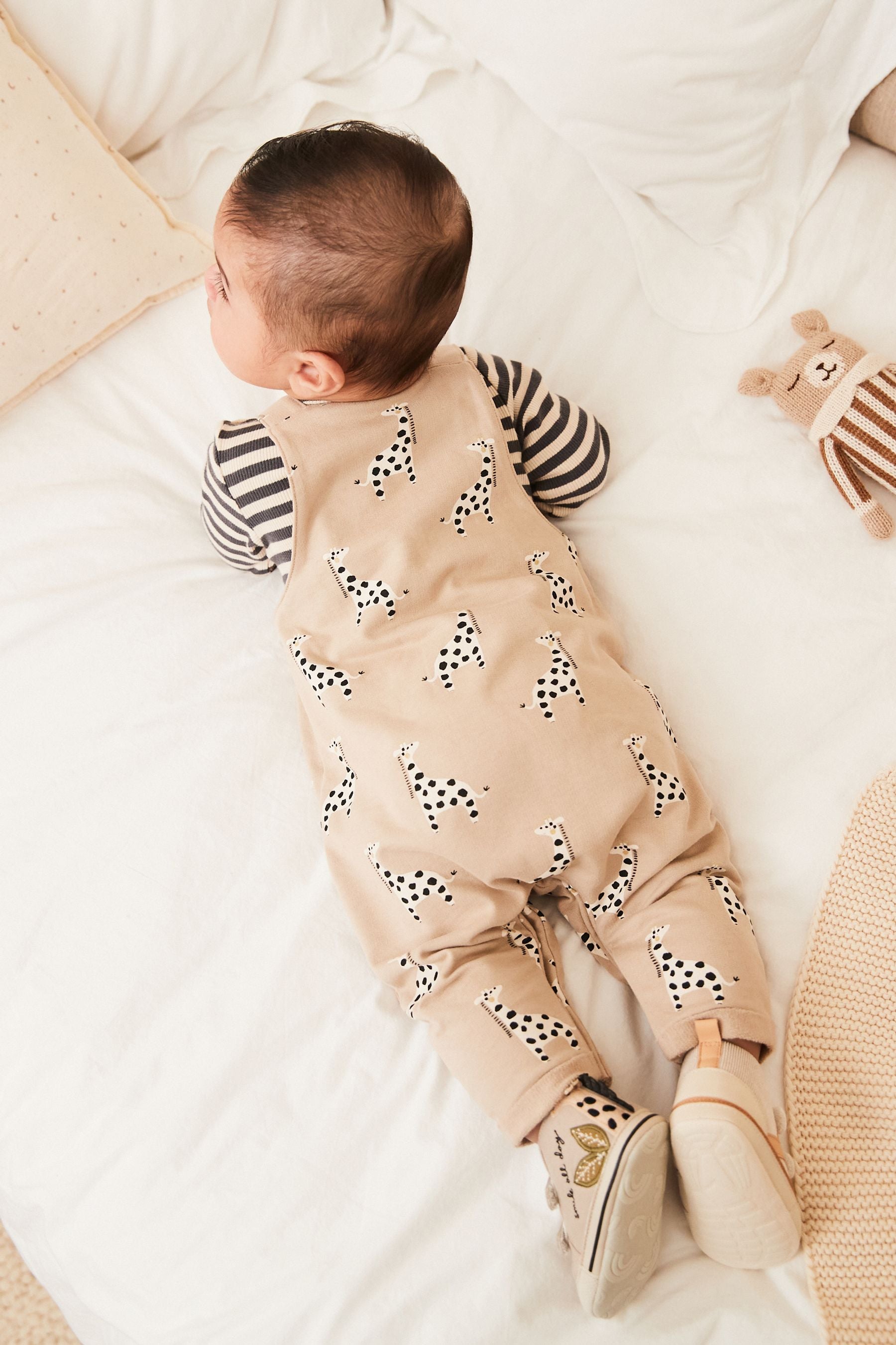 Neutral Baby Printed Dungarees And Jersey Bodysuit Set (0mths-2yrs)