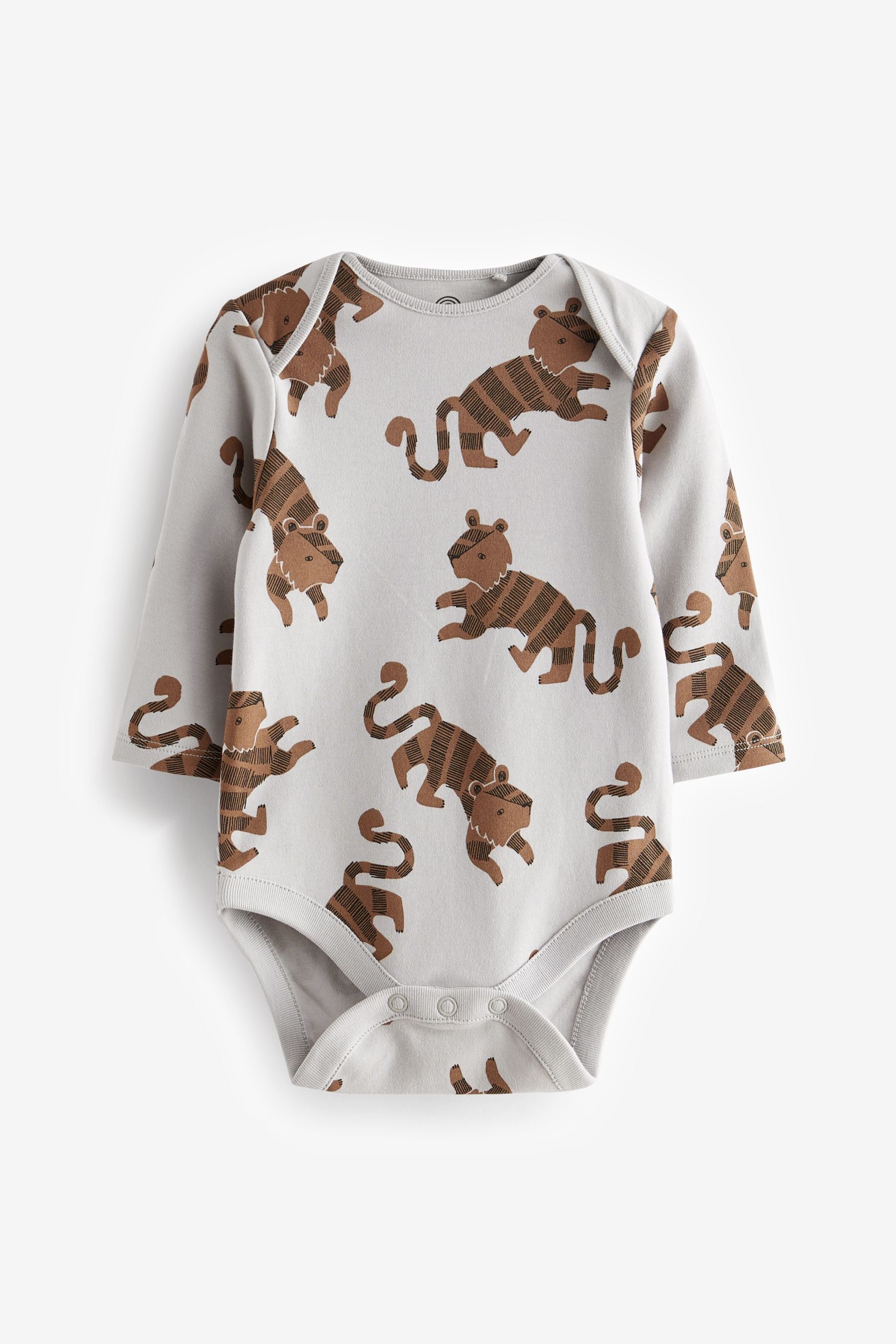 Multi Neutral Baby Long Sleeve Bodysuits 3 Pack