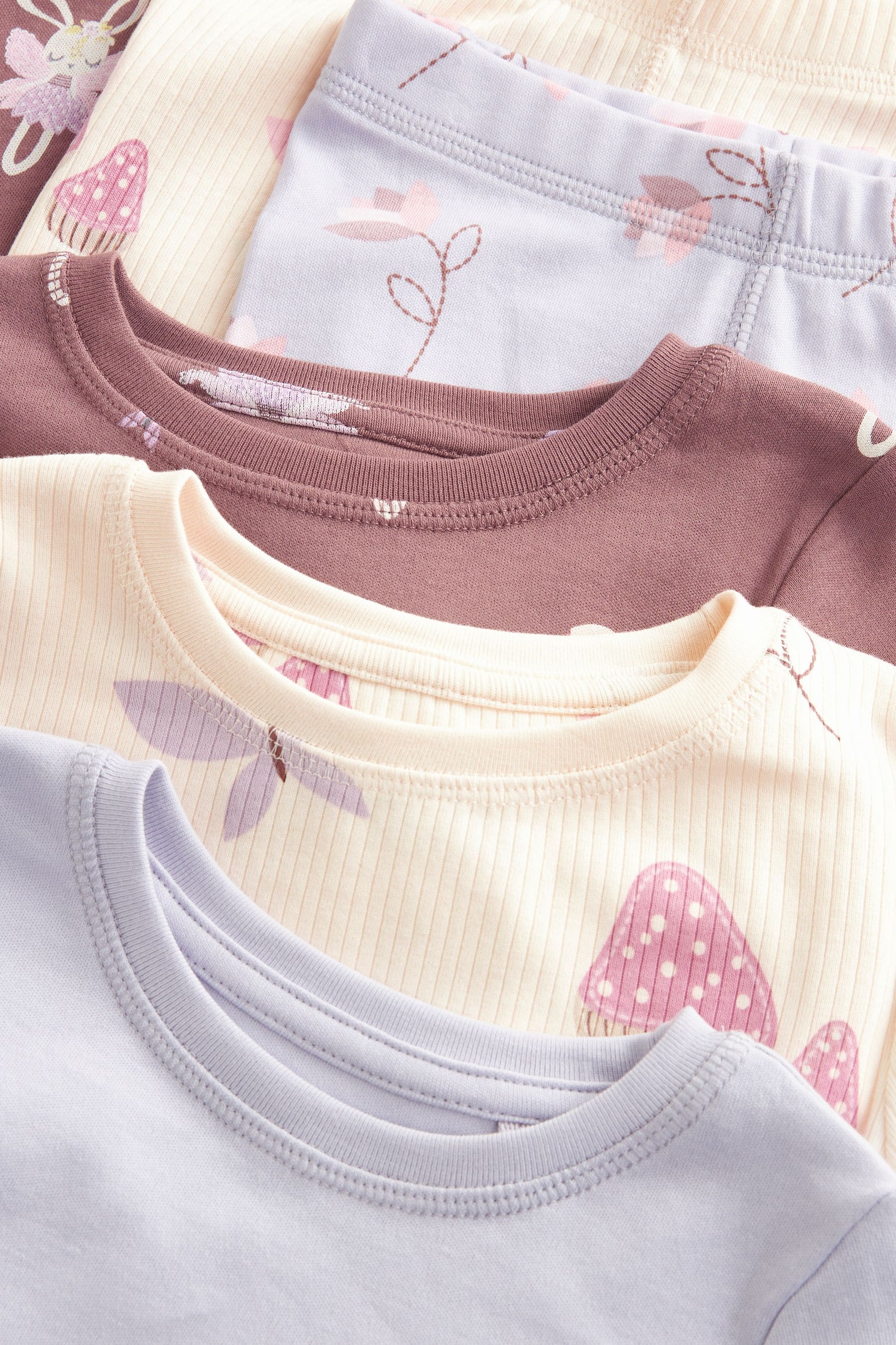 Purple/White Bunny 100% Cotton Long Sleeve Printed Snuggle Pyjamas 3 Pack (9mths-8yrs)