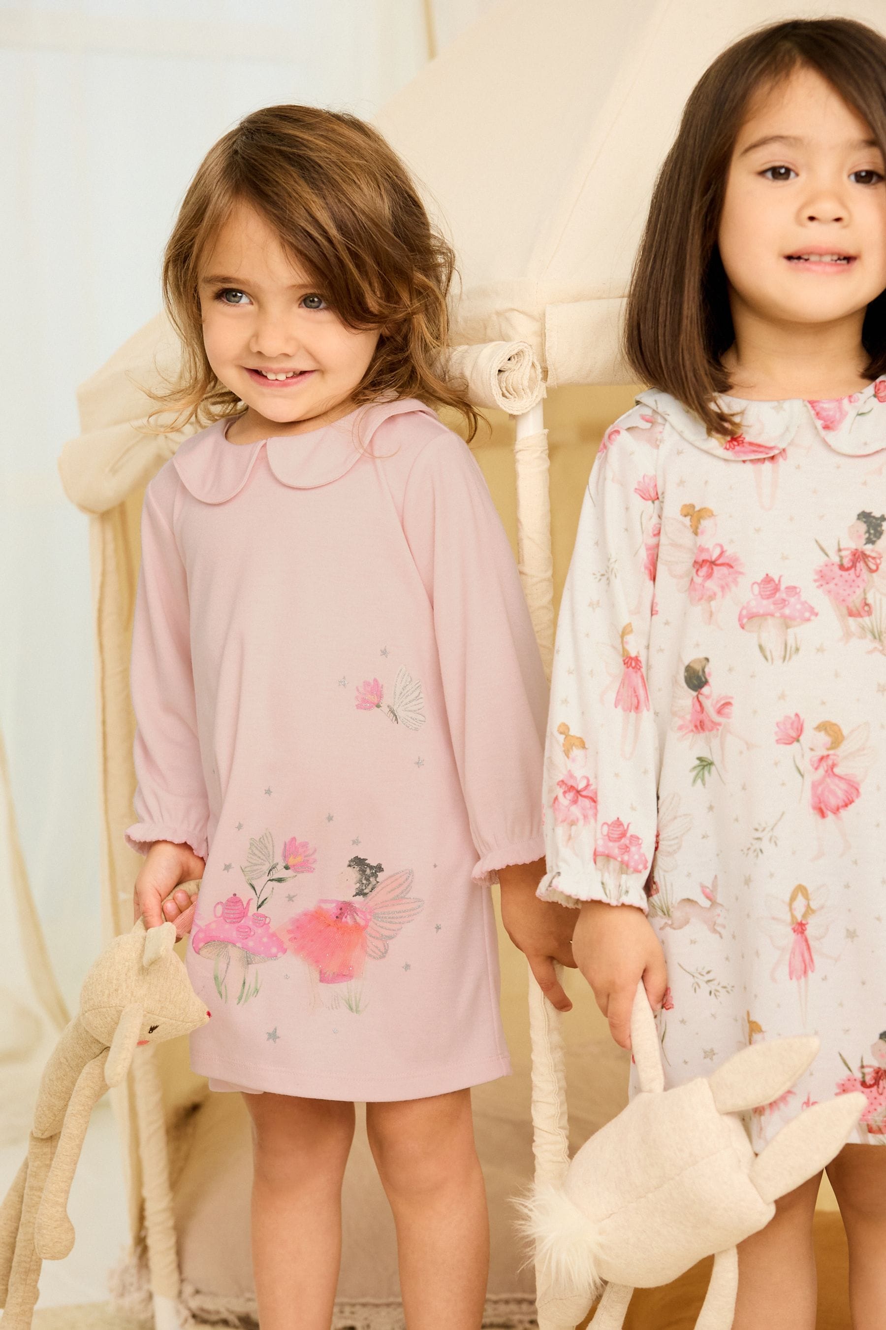 Pink/Cream Fairy Nighties 2 Pack (2-12yrs)