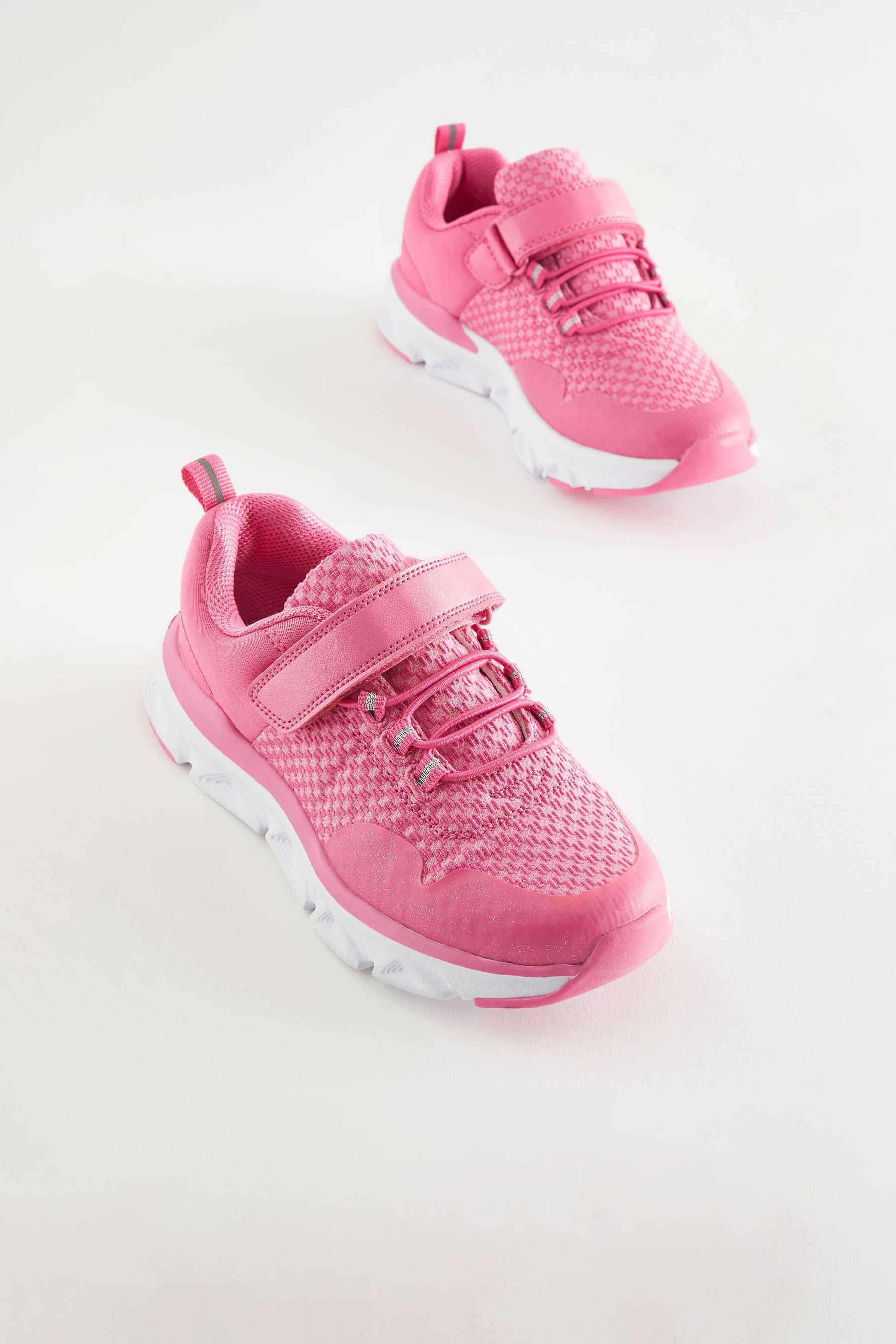 Pink Elastic Lace-Up Sports Trainers