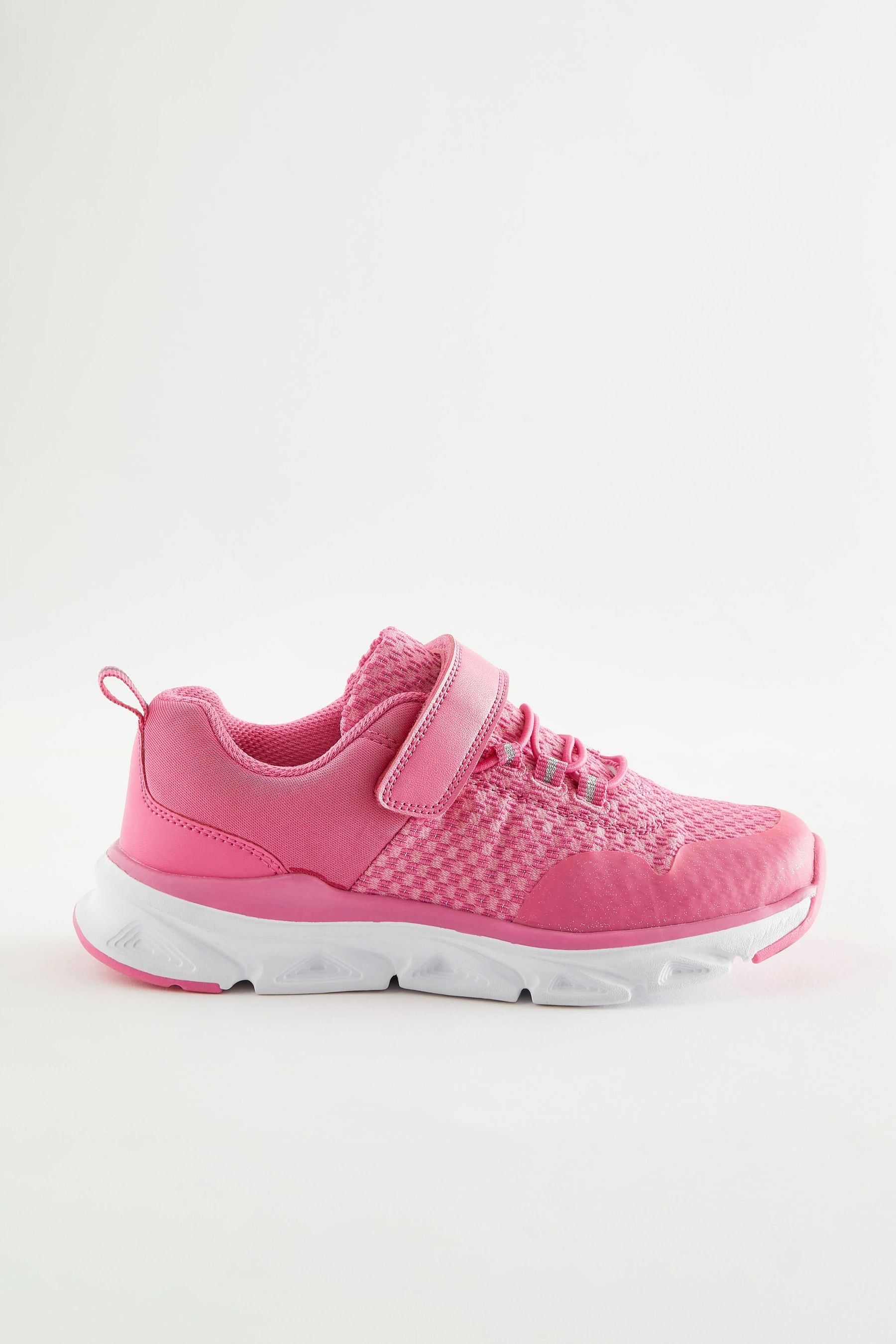 Pink Elastic Lace-Up Sports Trainers