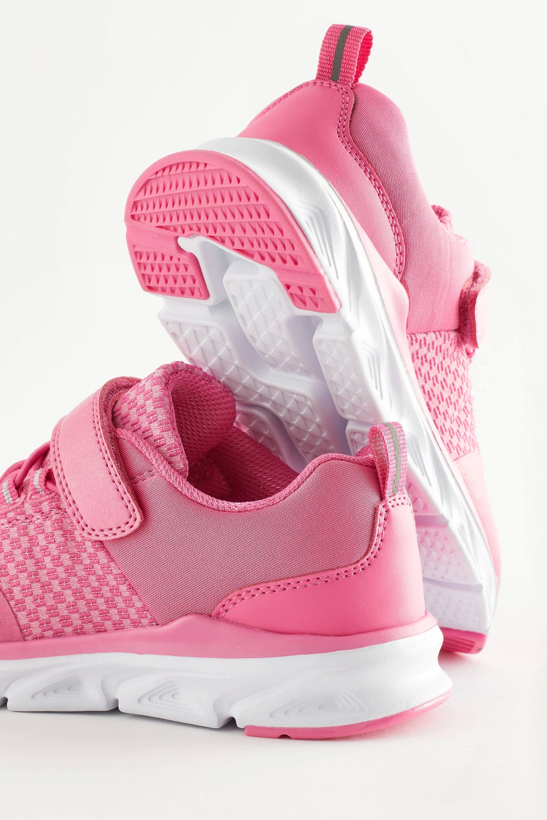 Pink Elastic Lace-Up Sports Trainers