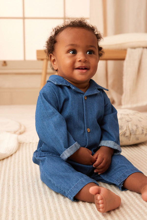 Denim Baby Utility Romper (0mths-2yrs)